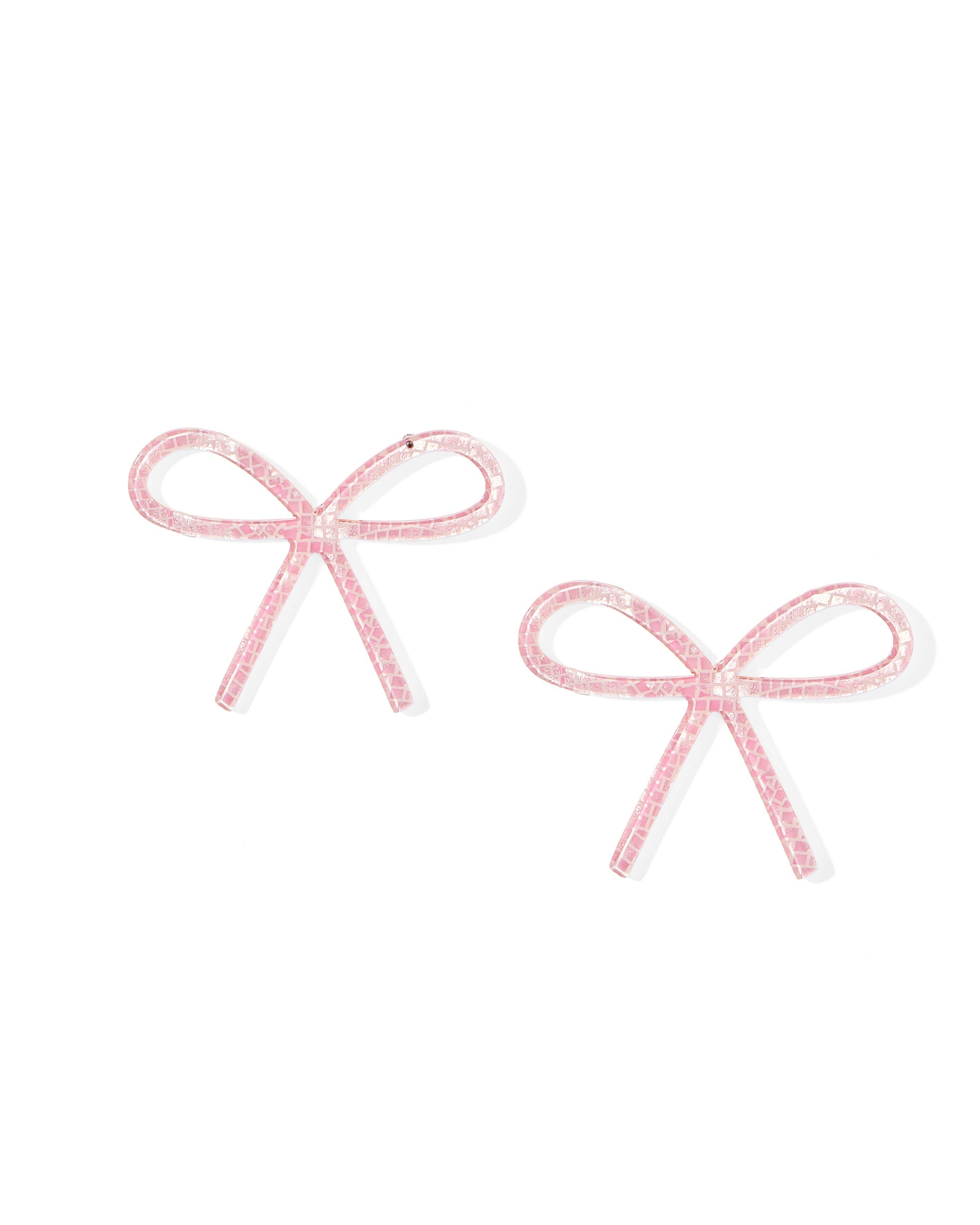 Disco Pink Lola Bow Earrings