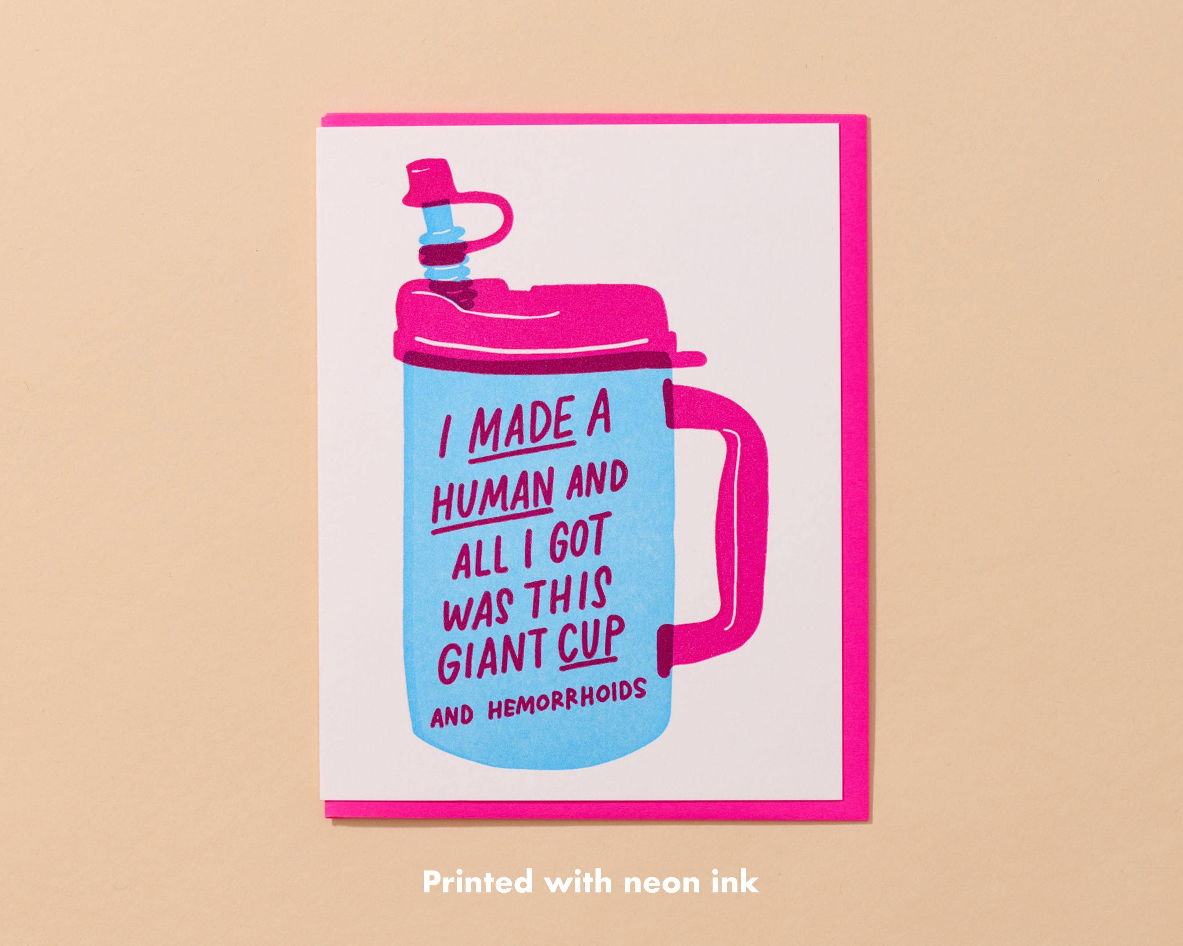 Letterpress 'Made A Human' New Baby Card