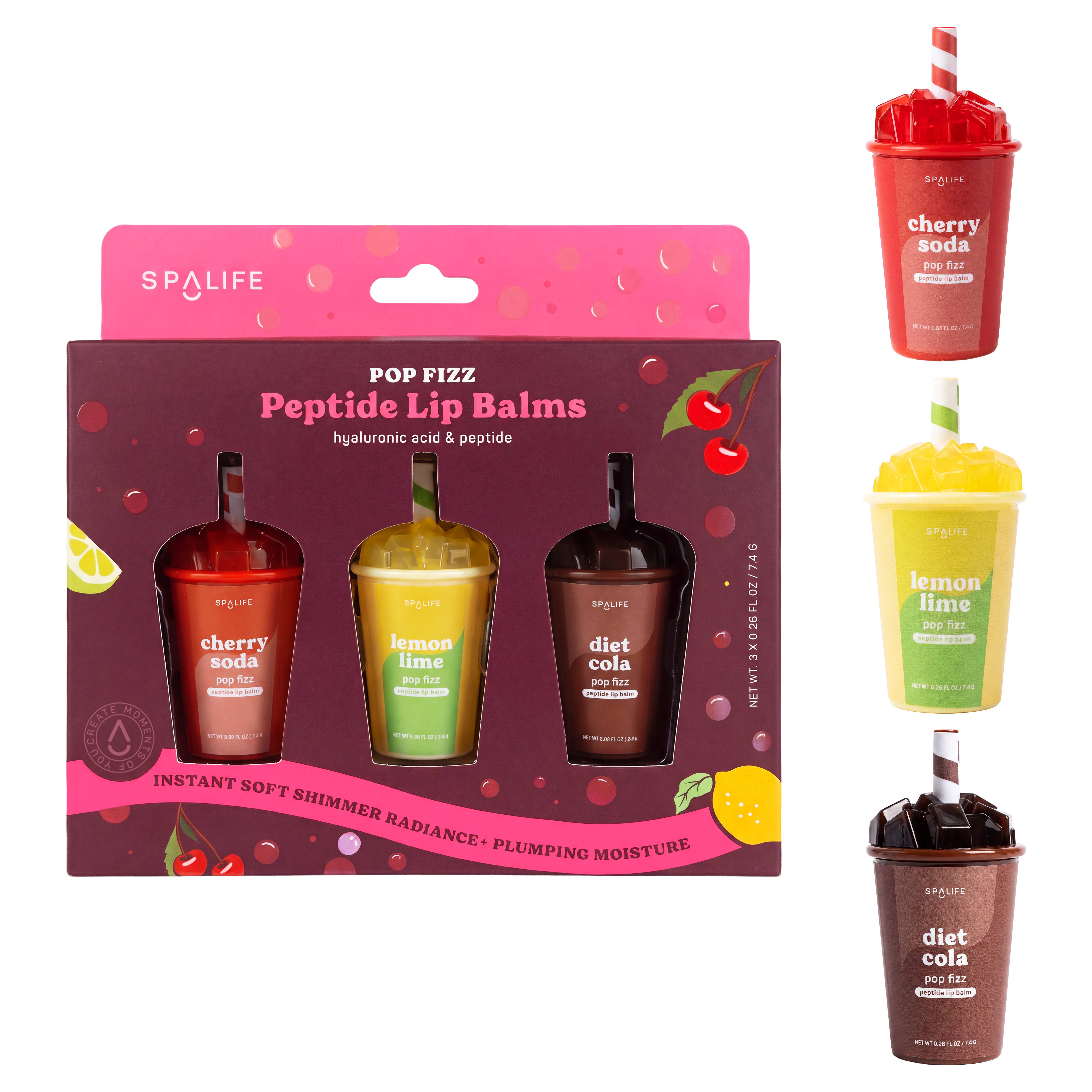 Pop Fizz Peptide Hydrating Lip Balm Trio