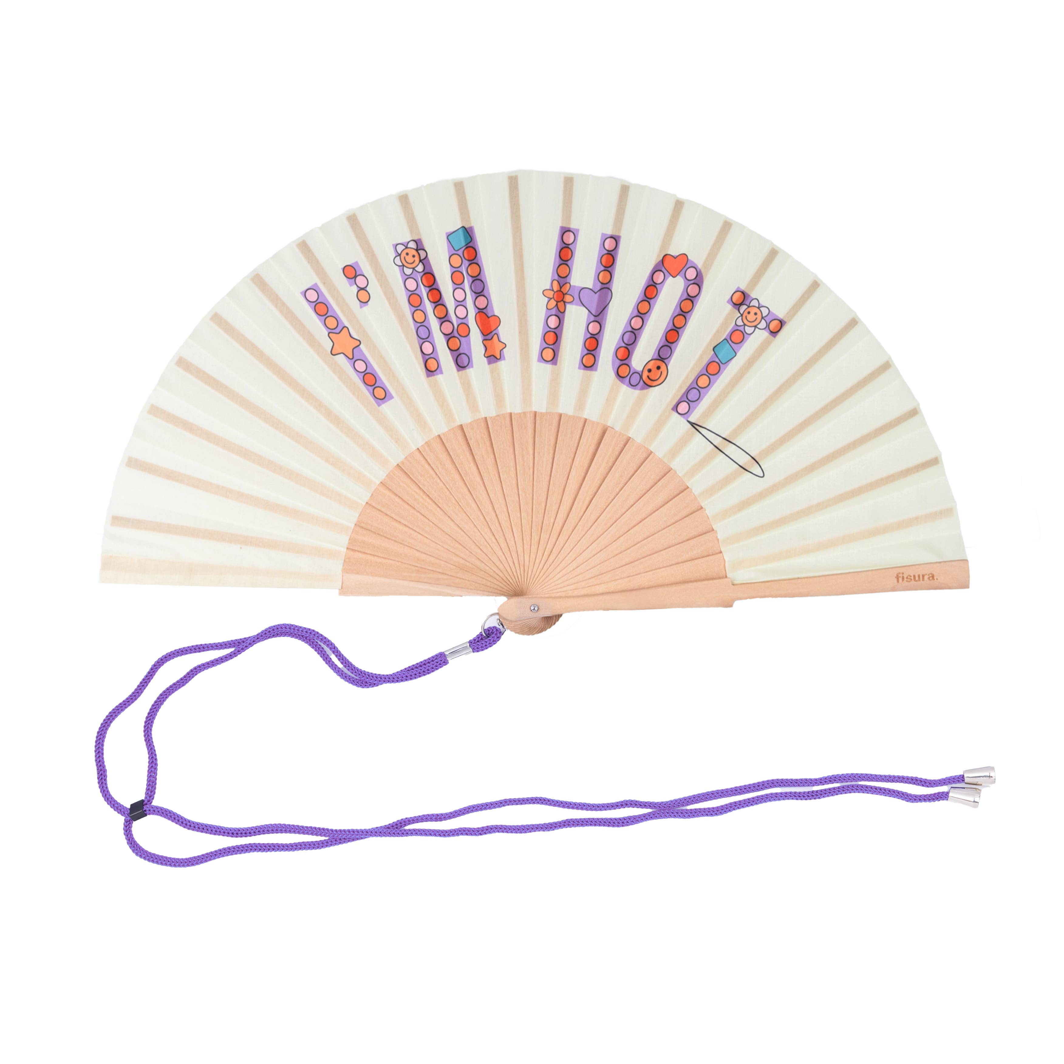 Beaded "I'm Hot" Hand Fan