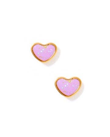 Purple Nora Heart Screwback Stud Earrings