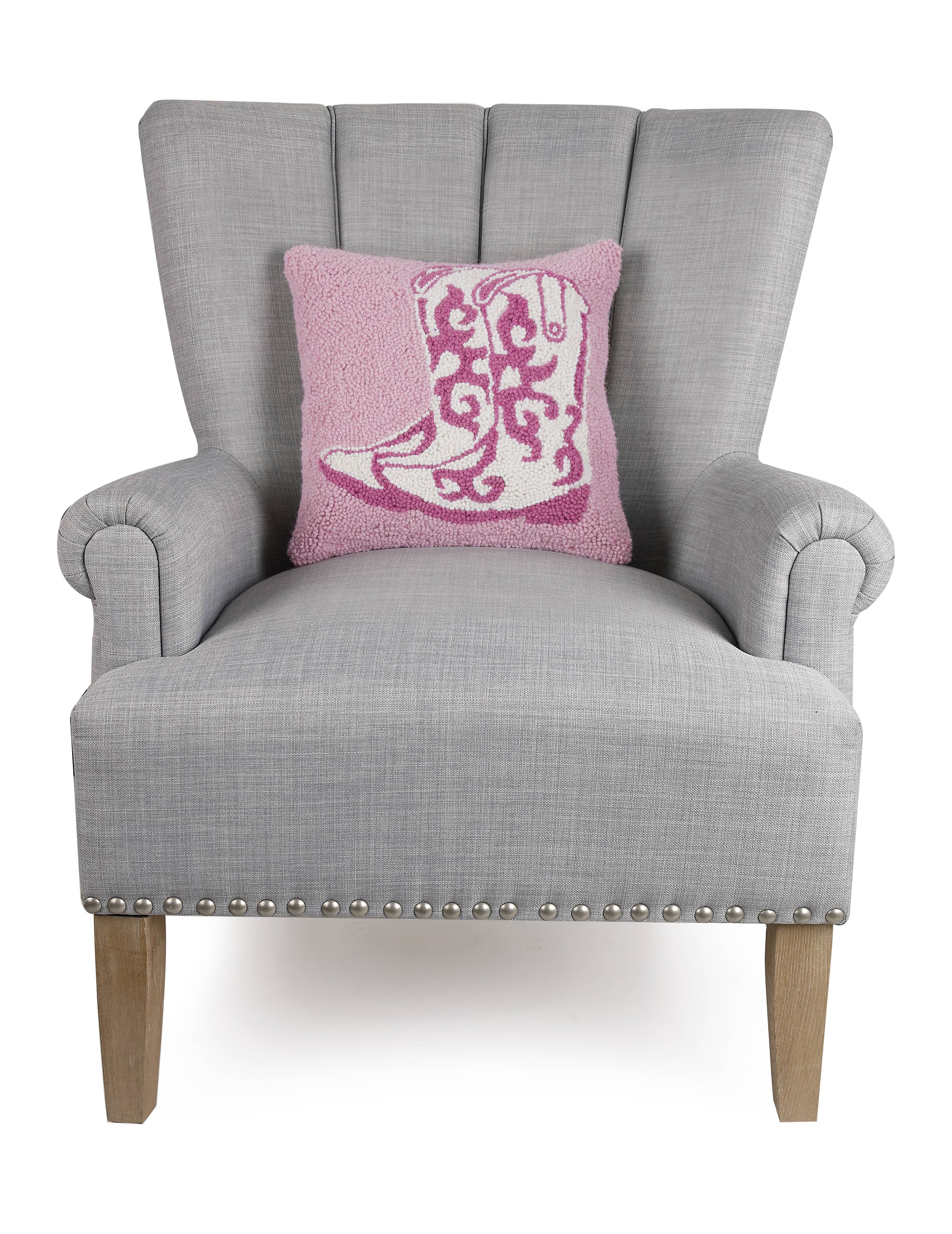 Pink Cowboy Boots Pillow