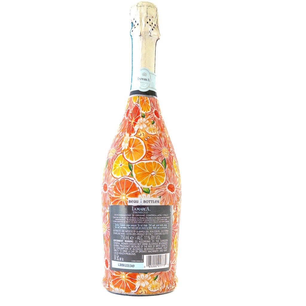 Beau Bottles Preppy Watercolor Oranges - Prosecco Collection