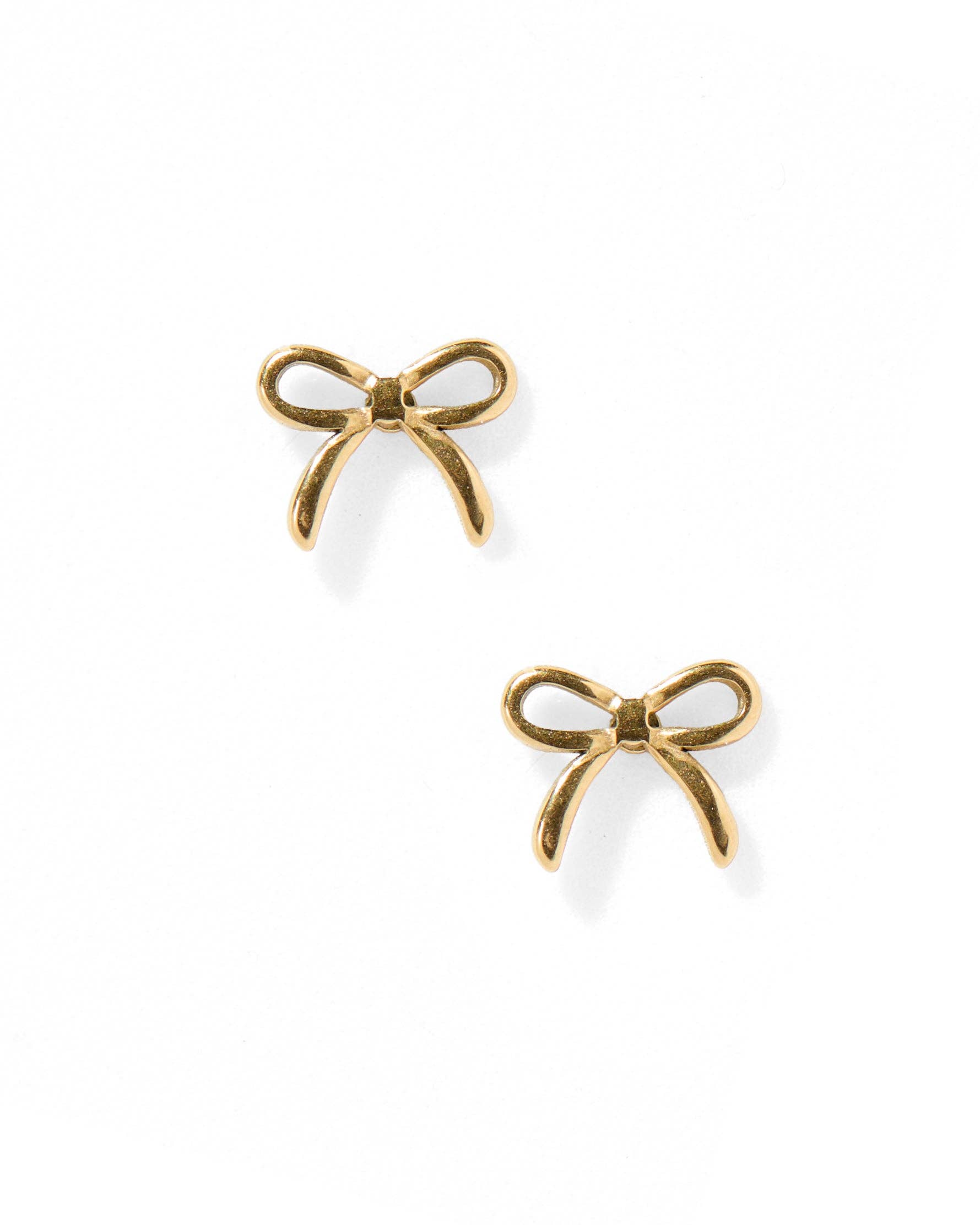 Gold Sadie Bow Screwback Stud Earrings