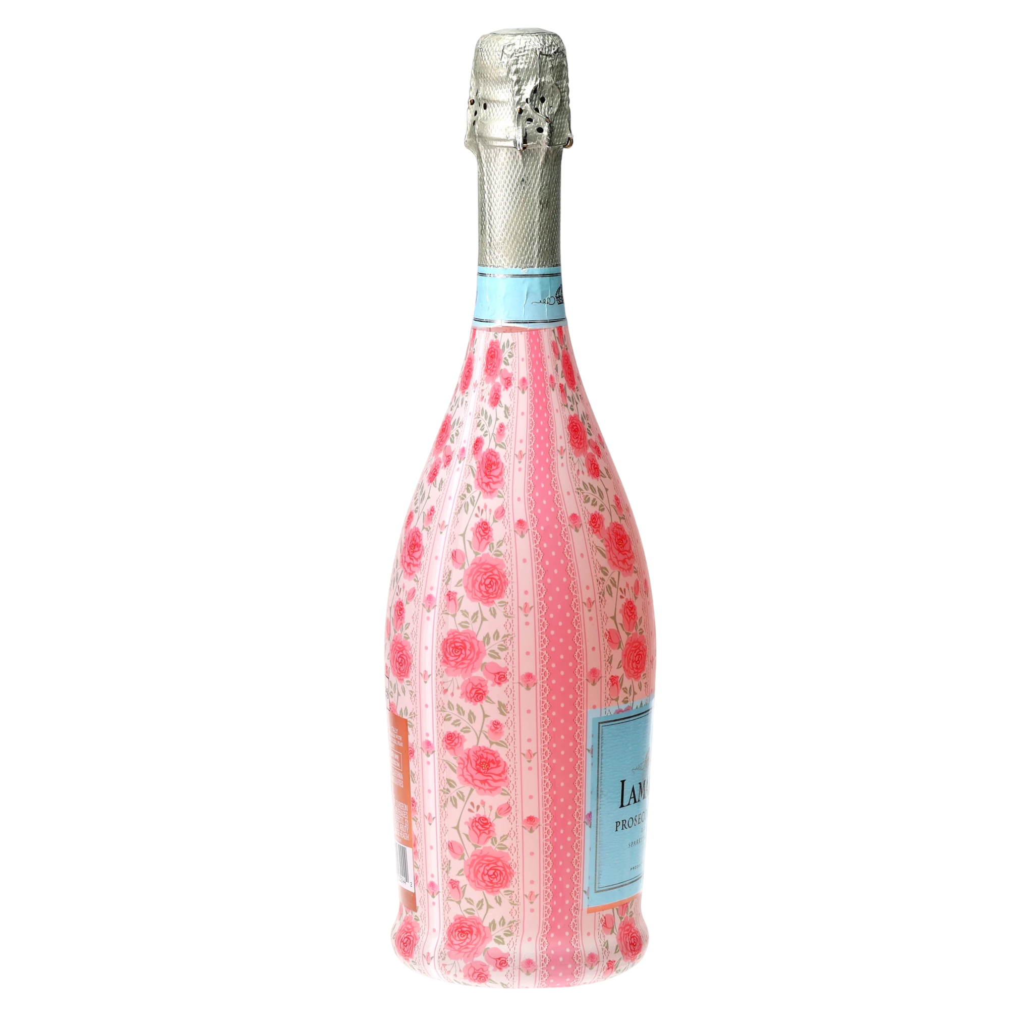 Pink Chateau Rose Stripe Prosecco Bottle Wrap