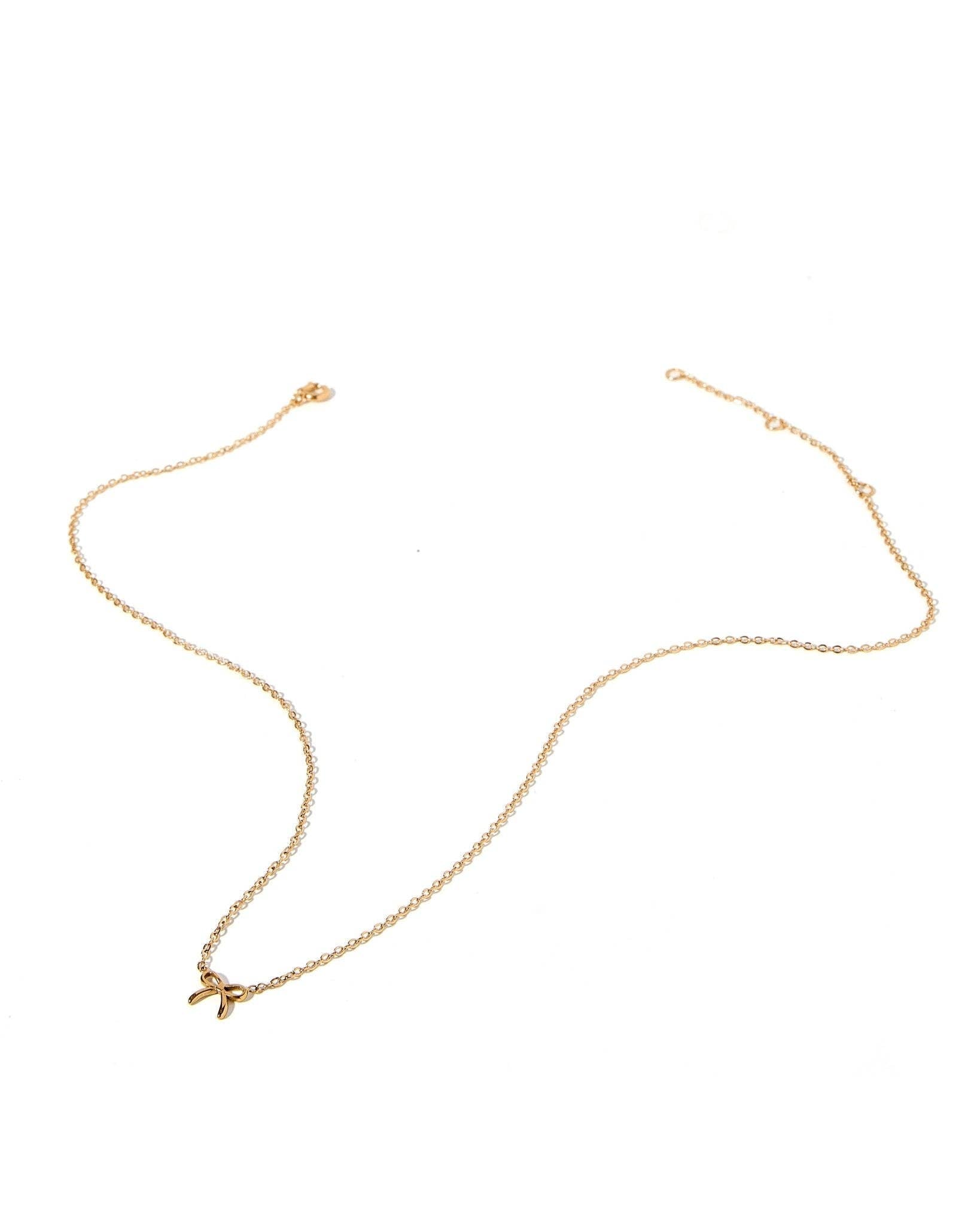 Gold Sadie Bow Necklace