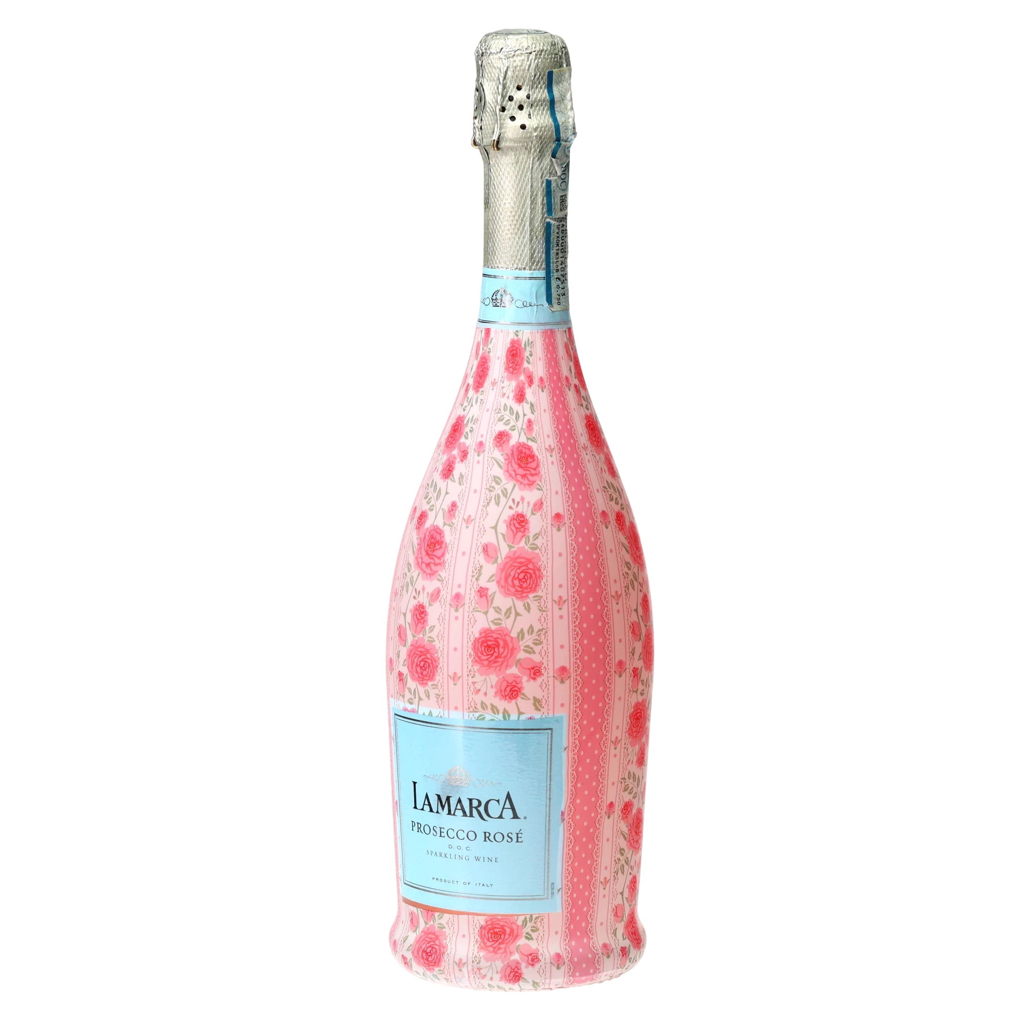 Pink Chateau Rose Stripe Prosecco Bottle Wrap