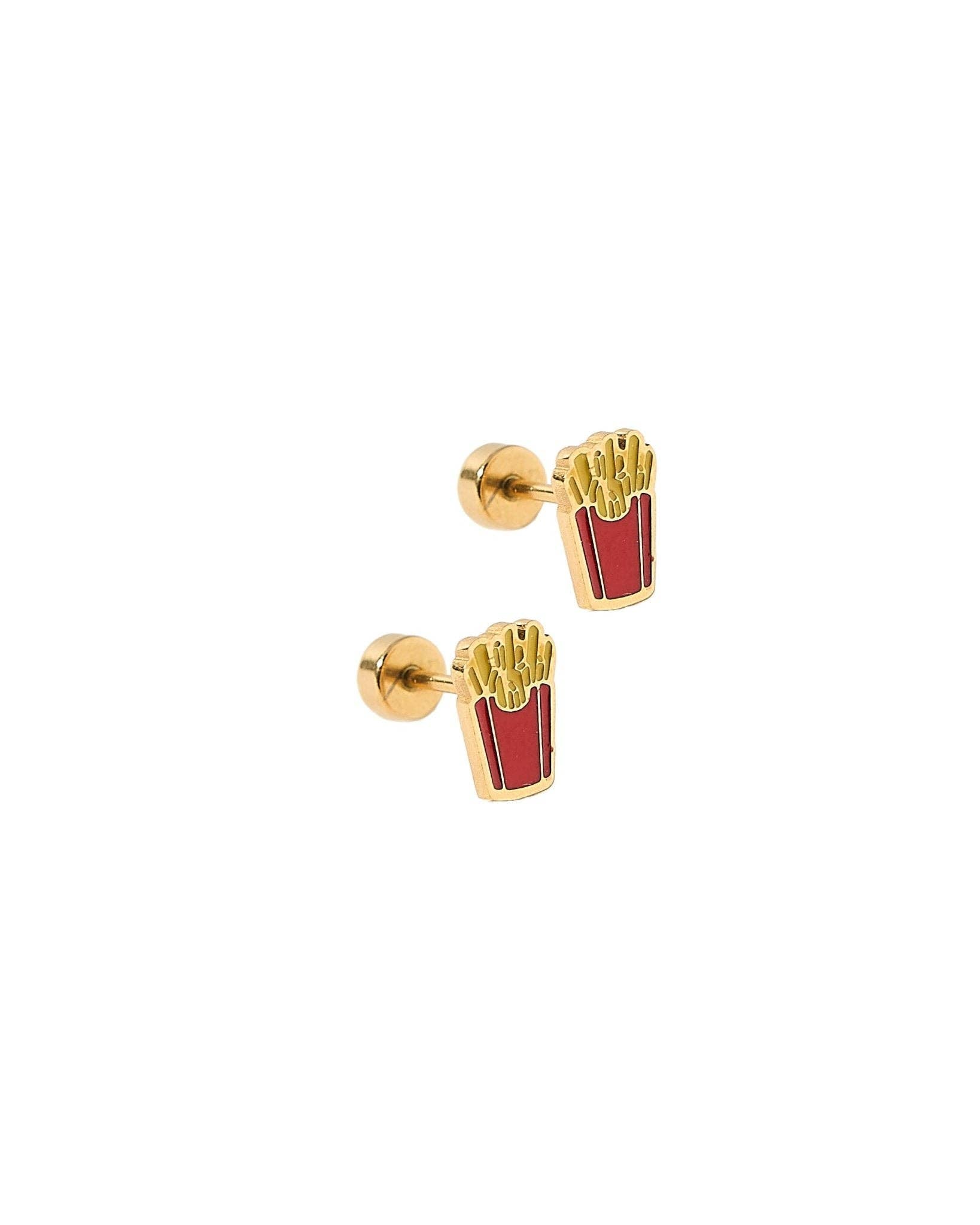 French Fries Screwback Stud Earrings