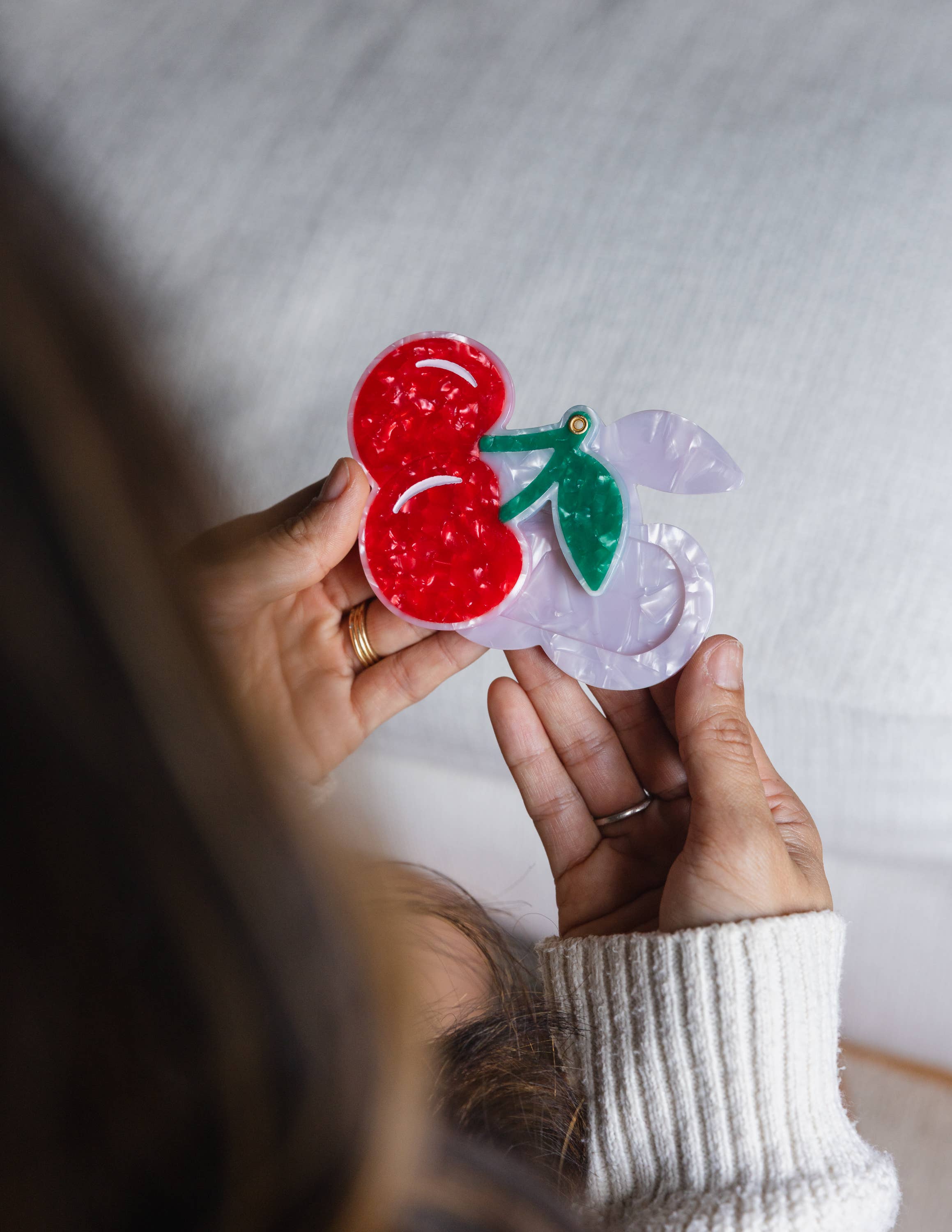 Cherries Folding Compact Mirror