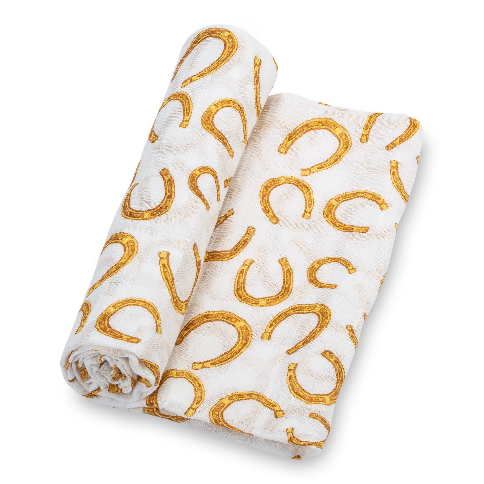 Lucky Horseshoe Muslin Swaddle Blanket