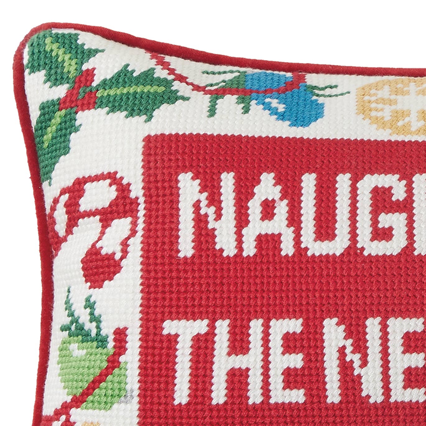 Naughty Is The New Nice Embroidered Pillow