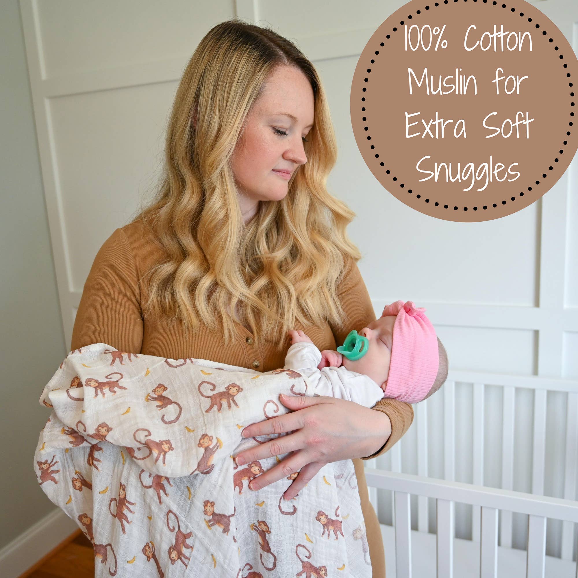 Monkey Around Muslin Swaddle Blanket