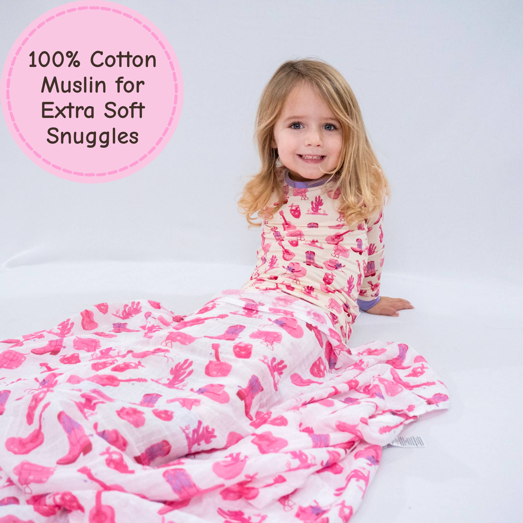 Let's Go Girls Cowgirl Muslin Swaddle