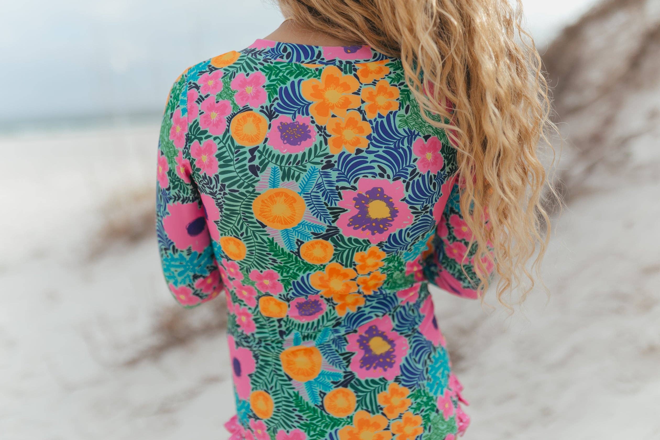 Mia Floral Rash Guard One Piece Swimsuit