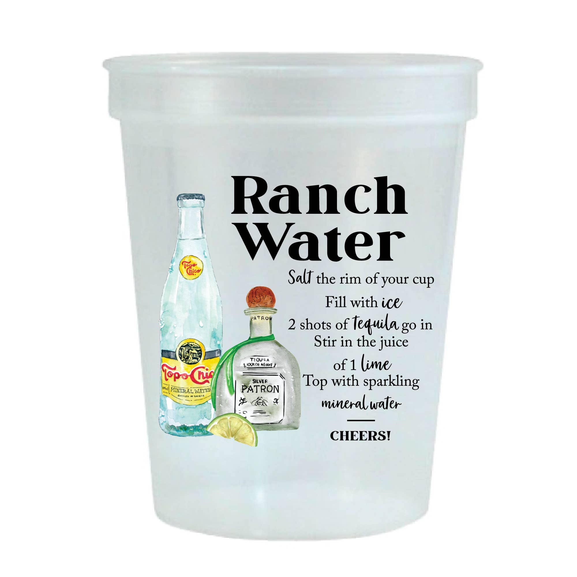Ranch Water Watercolor Stadium Cups
