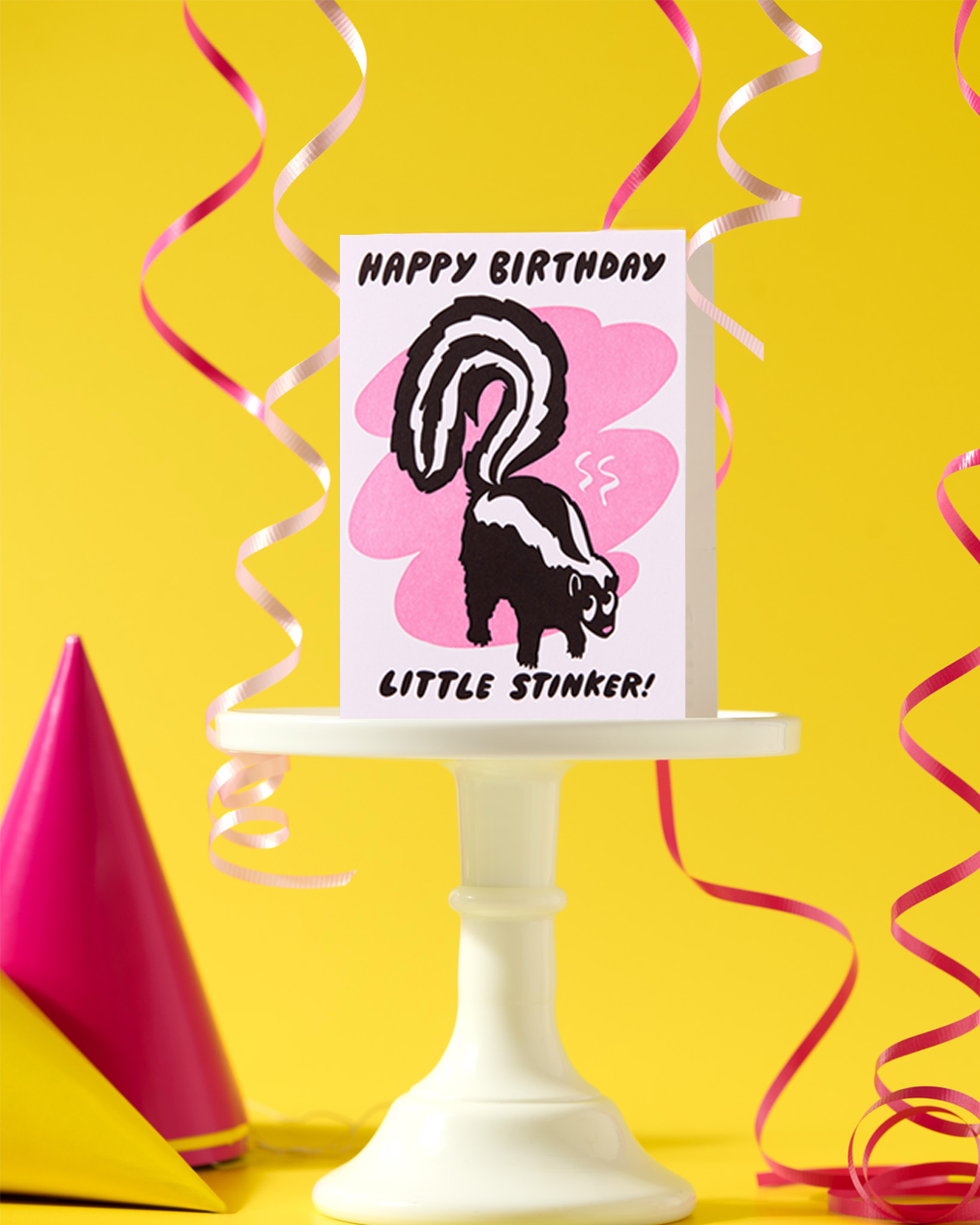 Letterpress Little Stinker Birthday Card