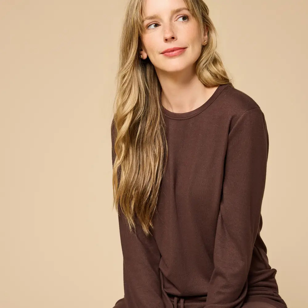 Espresso Dream Jersey Crew Neck Lounge Set