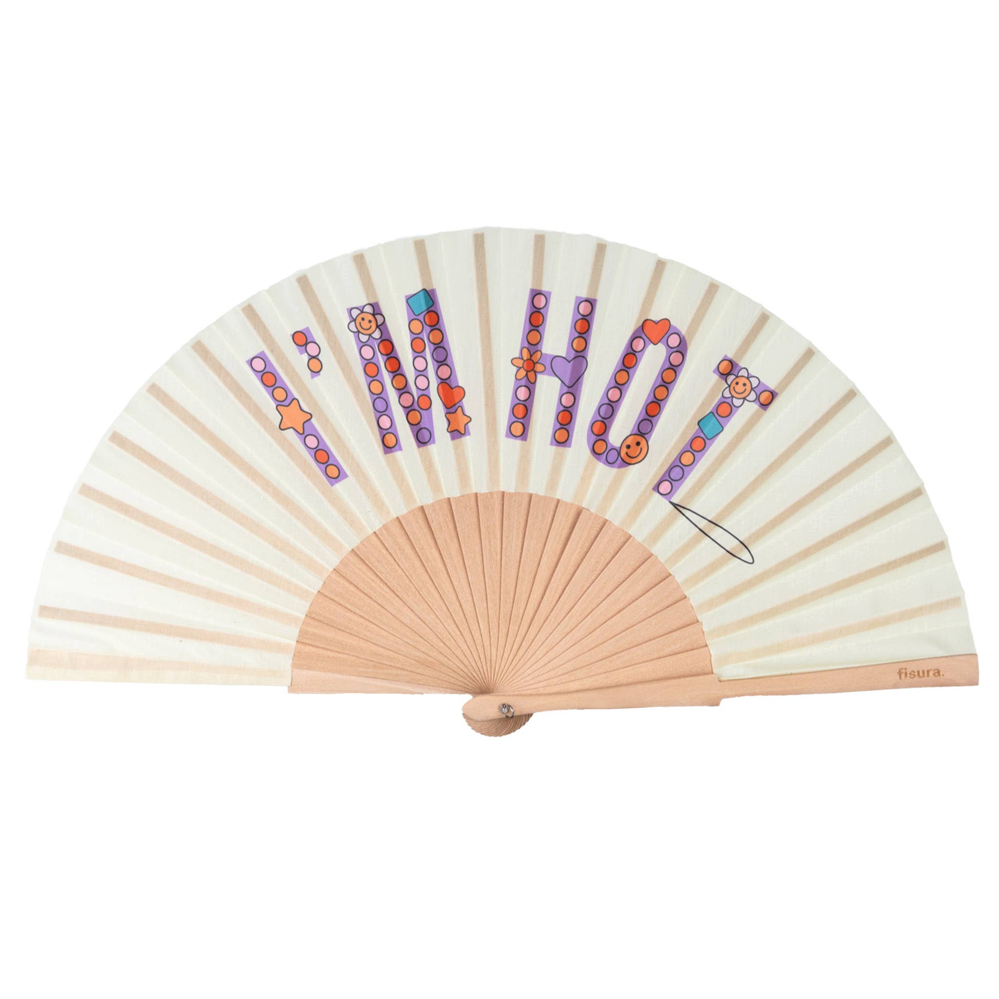 Beaded "I'm Hot" Hand Fan