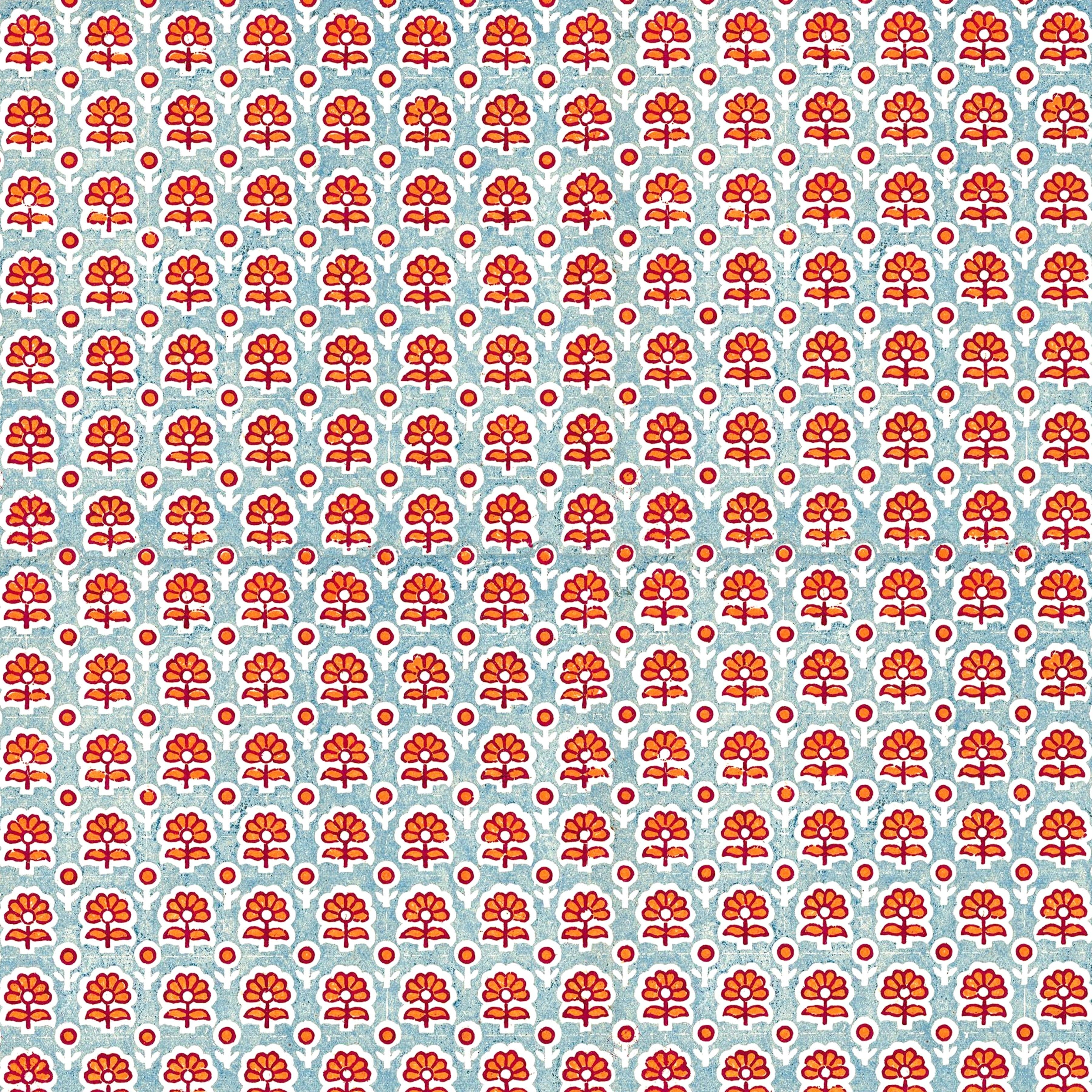 Indian Blockprint Blue Flower - Prosecco Collection