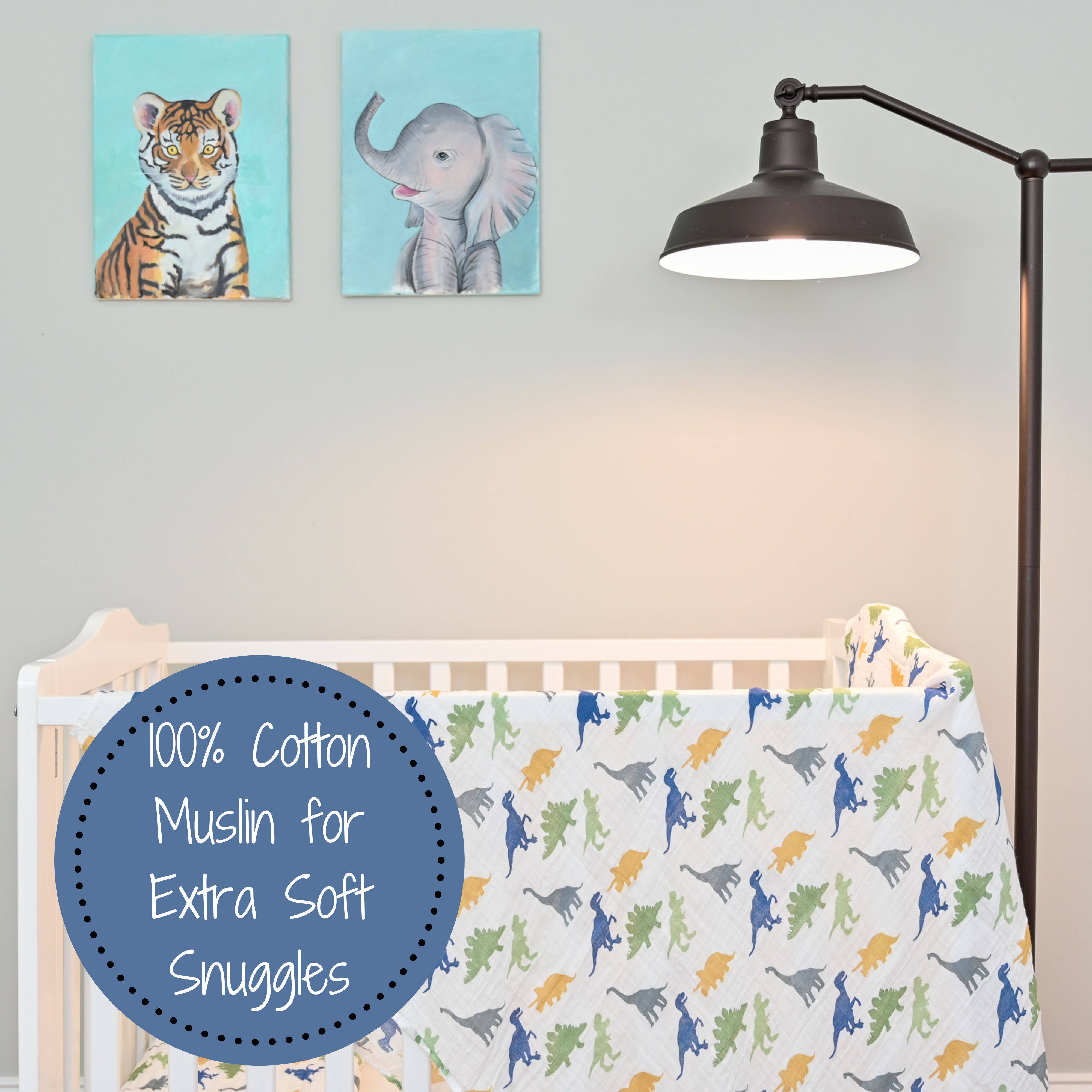 Rawr-Some Muslin Swaddle Blanket