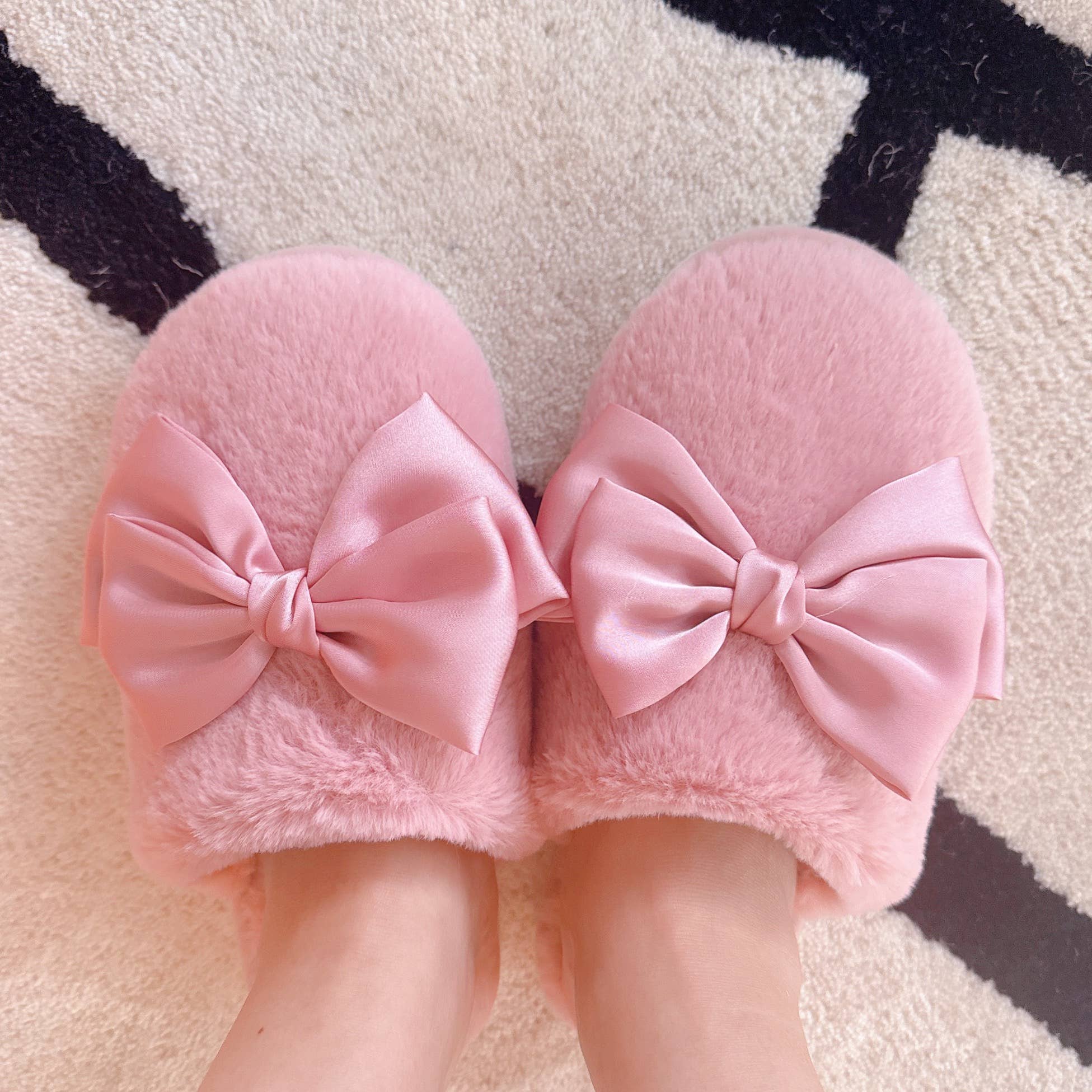 Pink Satin Shine Lounge Slippers