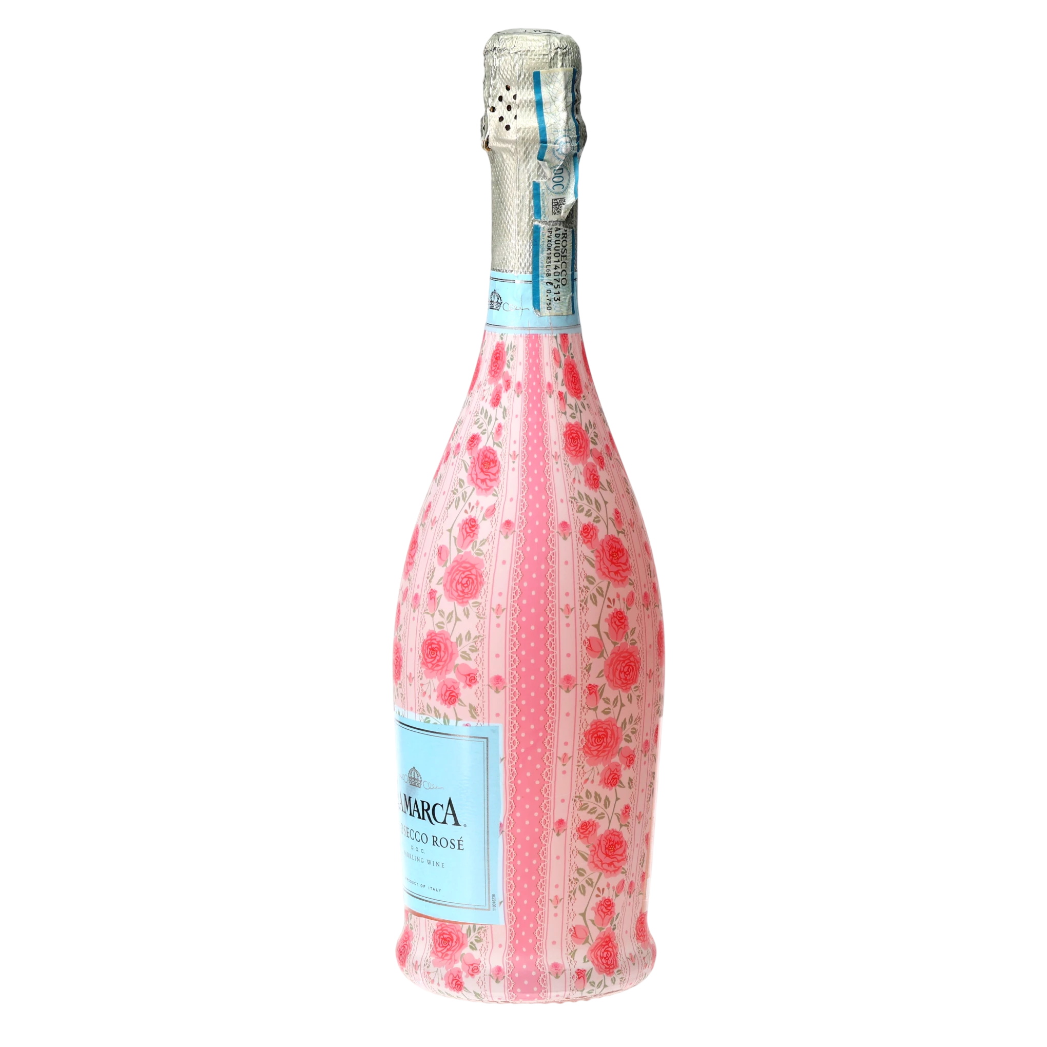 Pink Chateau Rose Stripe Prosecco Bottle Wrap