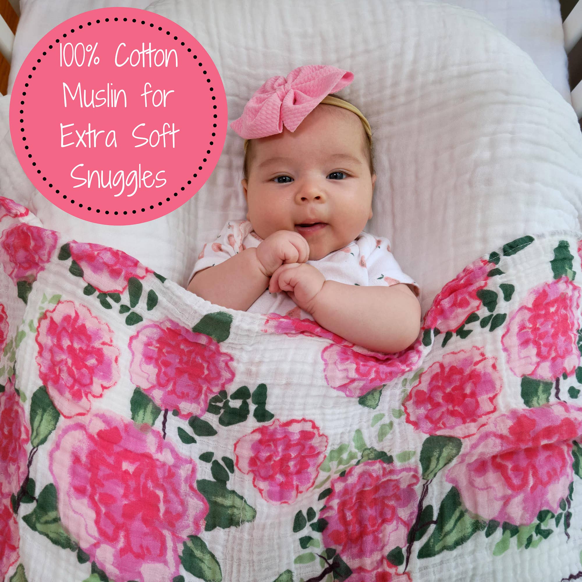 Live Life in Full Bloom Muslin Swaddle Blanket