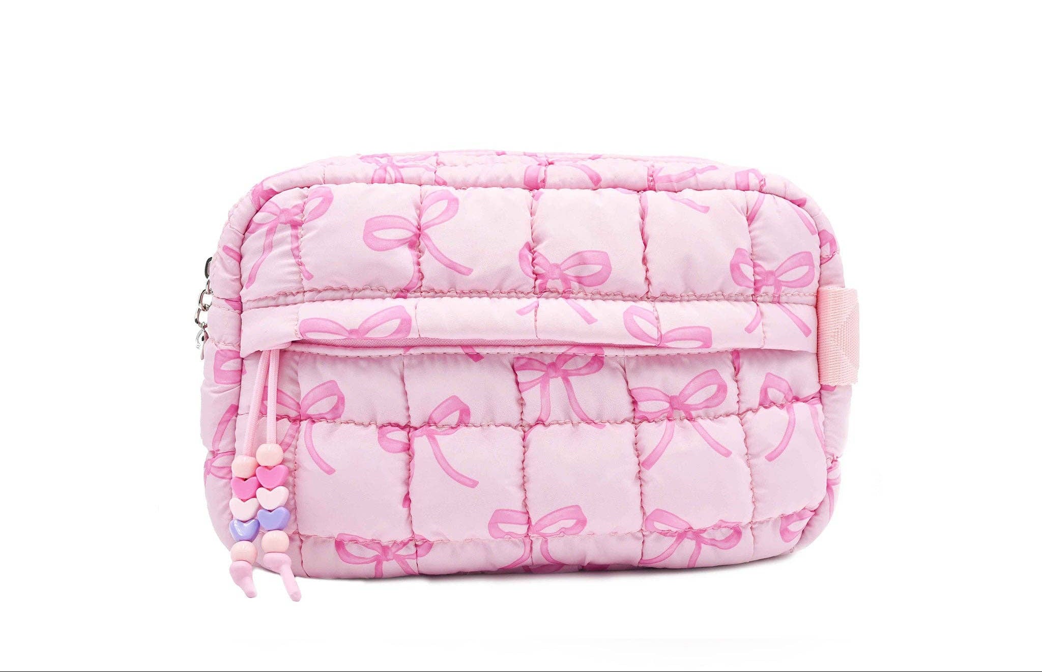 Pink Quilted Scrunchies Bow Pouch