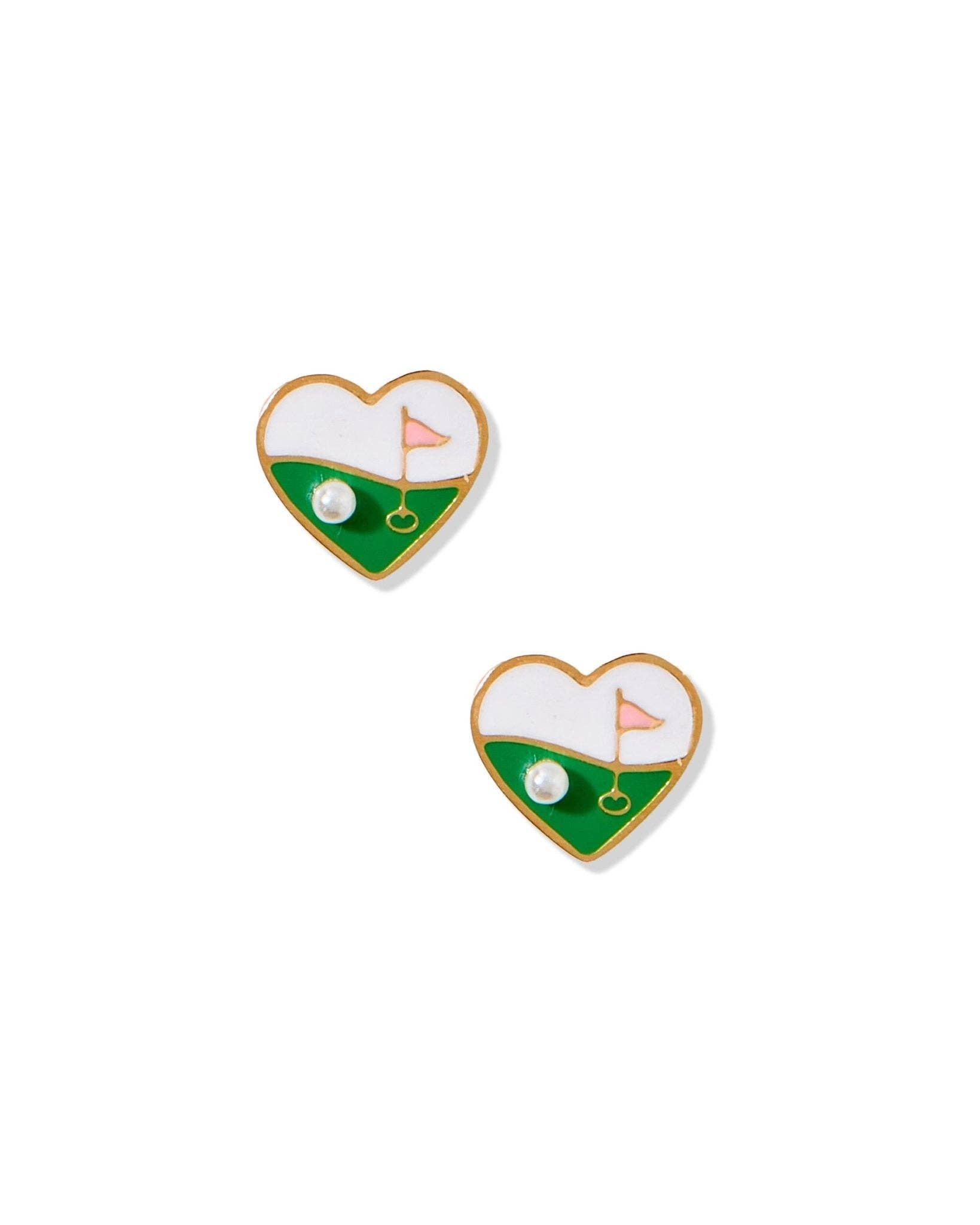 Golf Par-Tee Screwback Stud Earrings