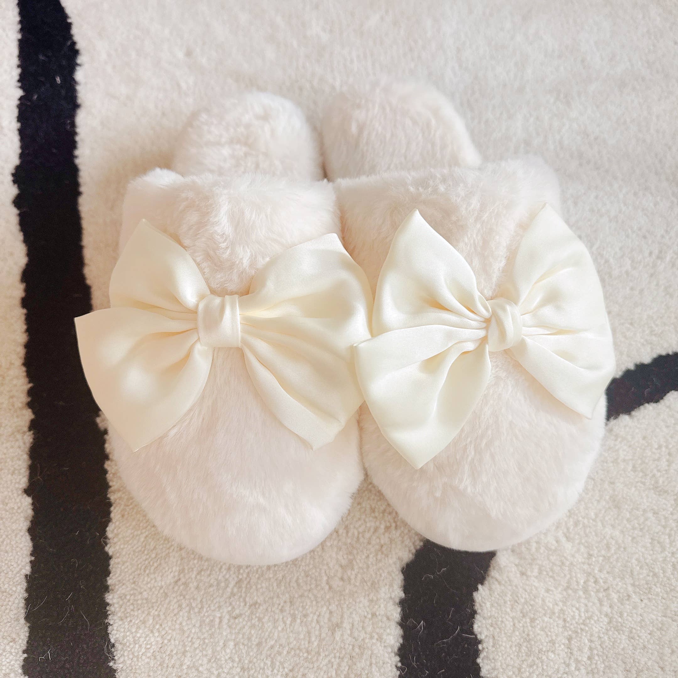 Cream Satin Shine Lounge Slippers