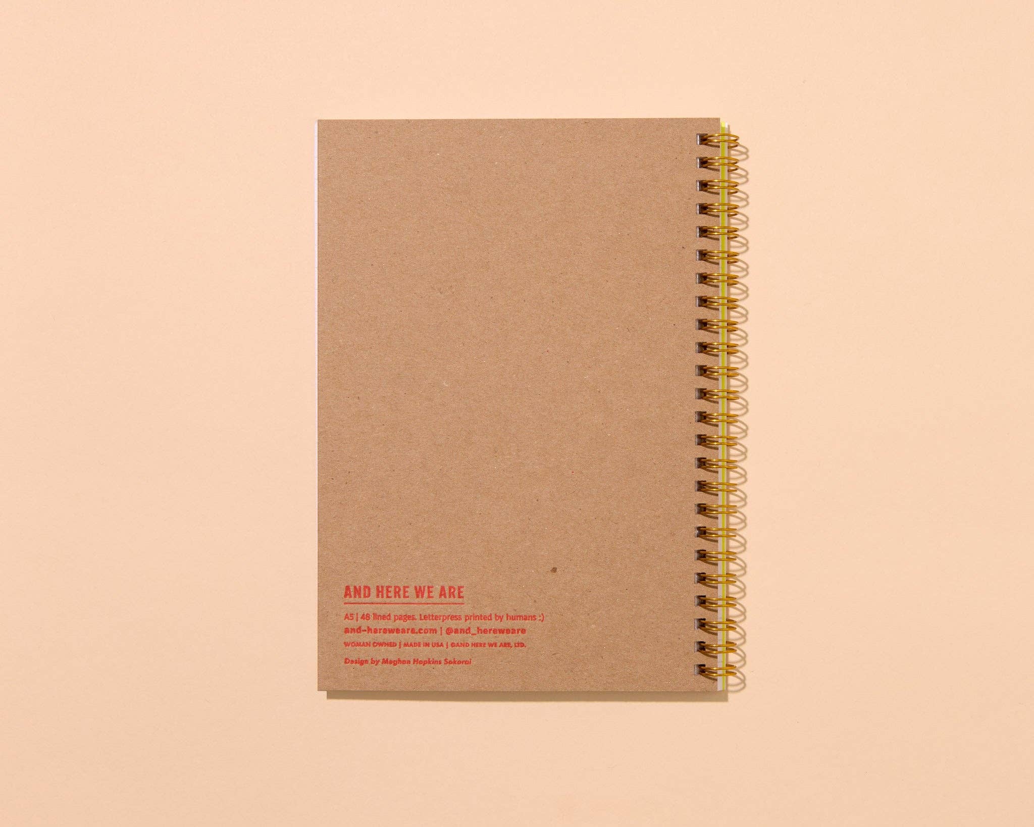 Letterpress Sardine Fish A5 Spiral Notebook