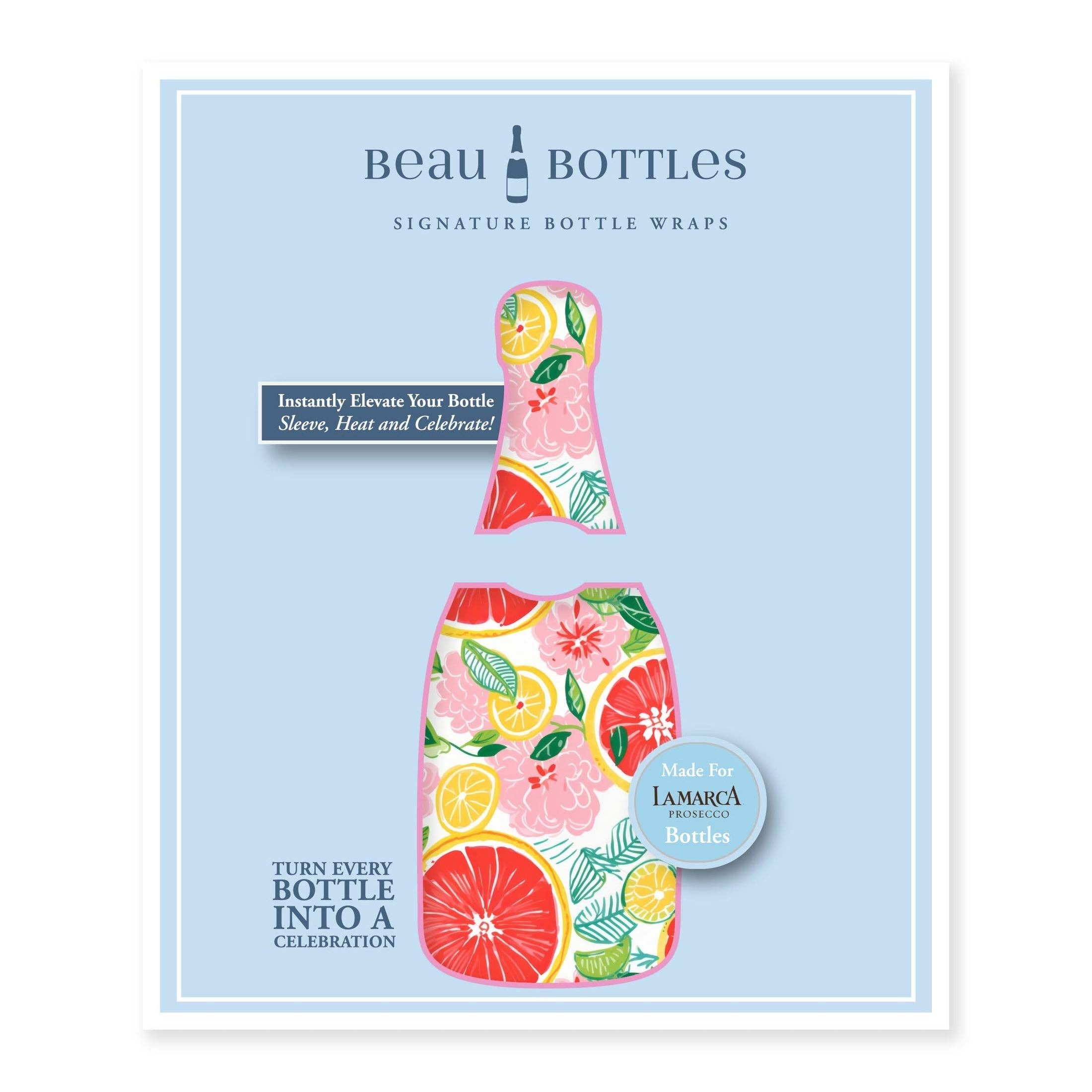 Preppy Grapefruits Prosecco Bottle Wrap