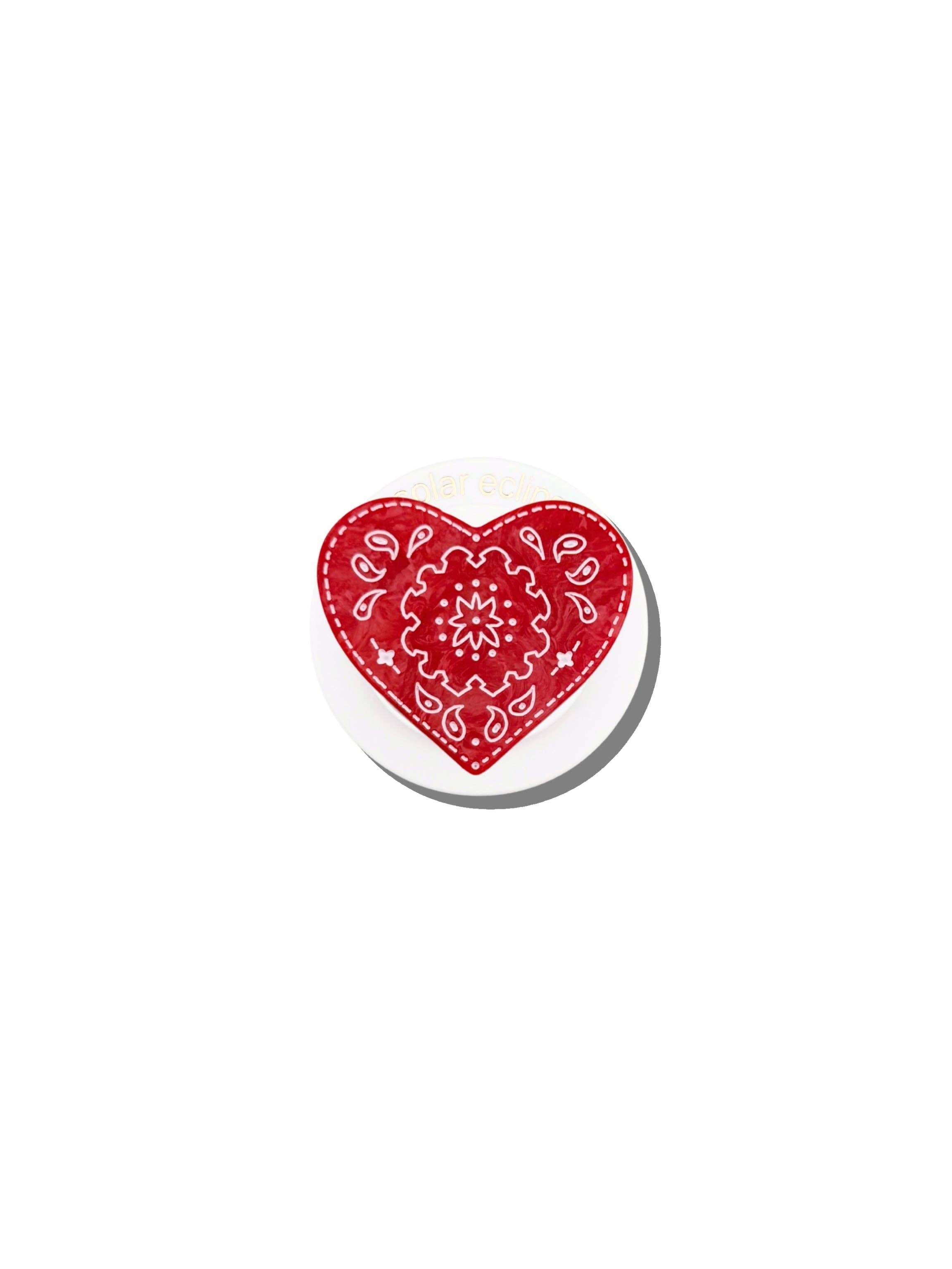 Hand-painted Paisley Heart GripCharm | Eco-Friendly: Red
