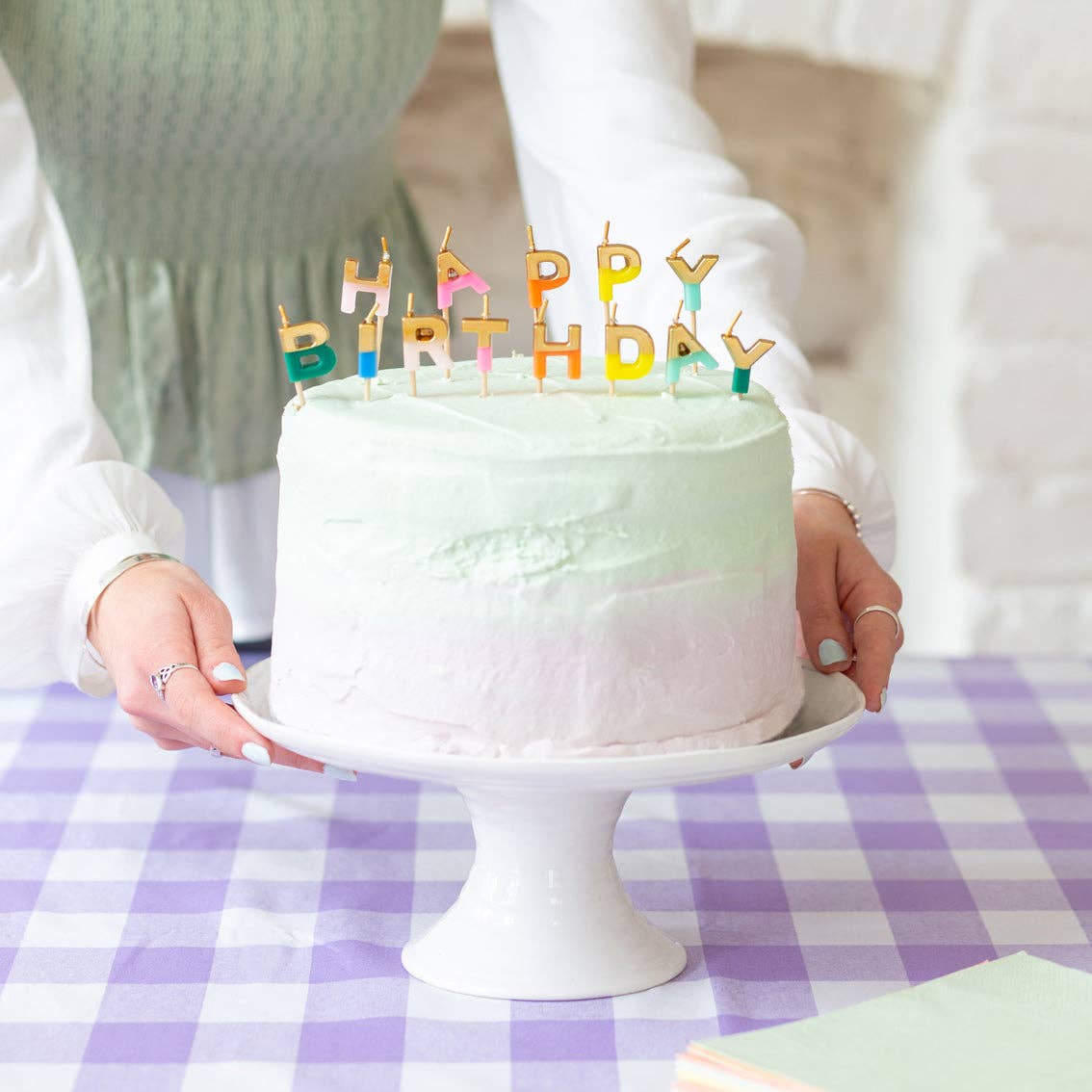 Rainbow 'Happy Birthday' Candles