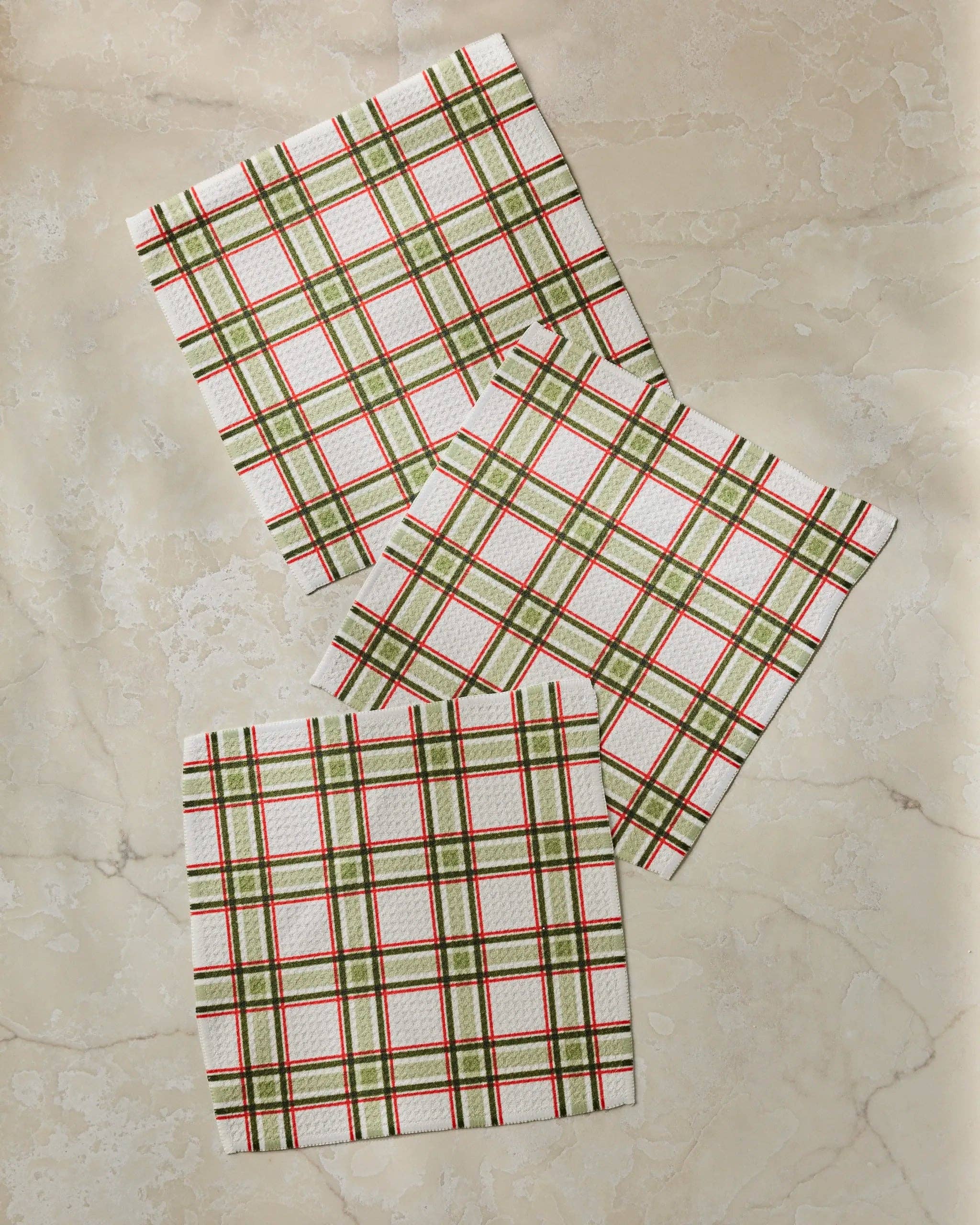 Stocking Plaid Dishcloth Set - Holiday 2026