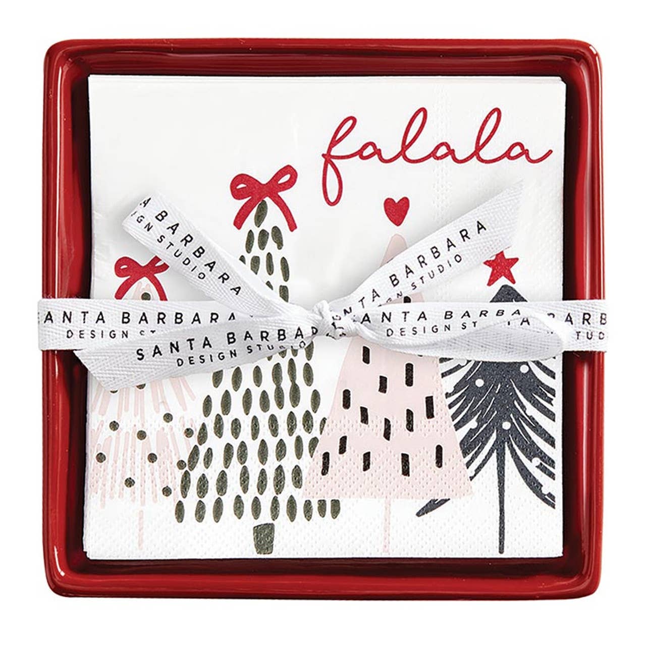Falala Trees Ceramic Tray + Napkin Gift Set
