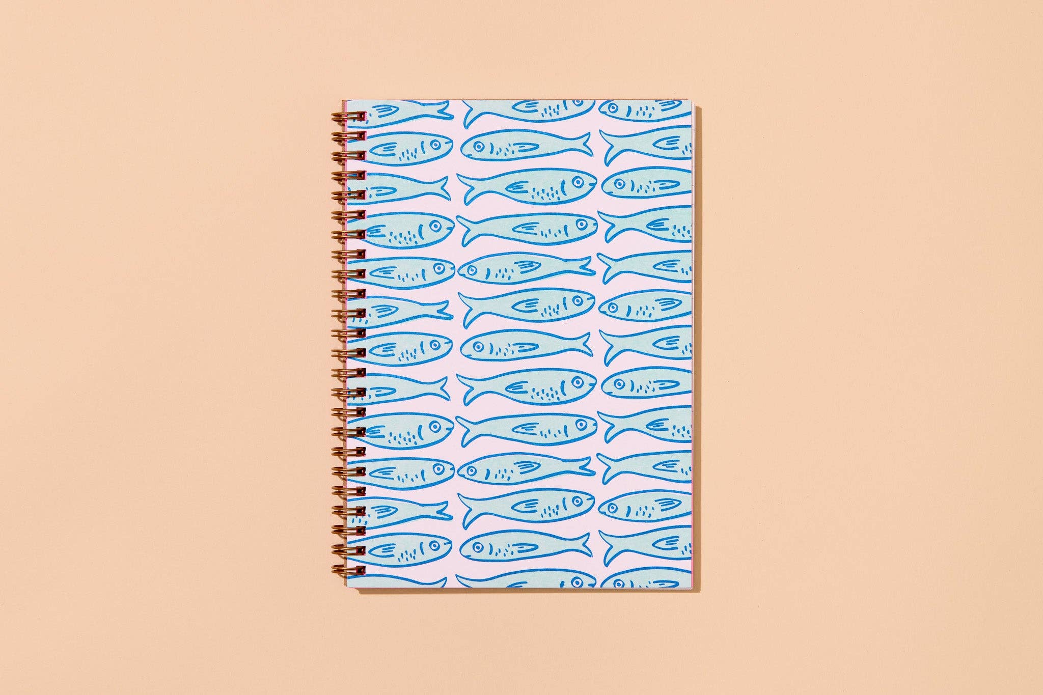 Letterpress Sardine Fish A5 Spiral Notebook