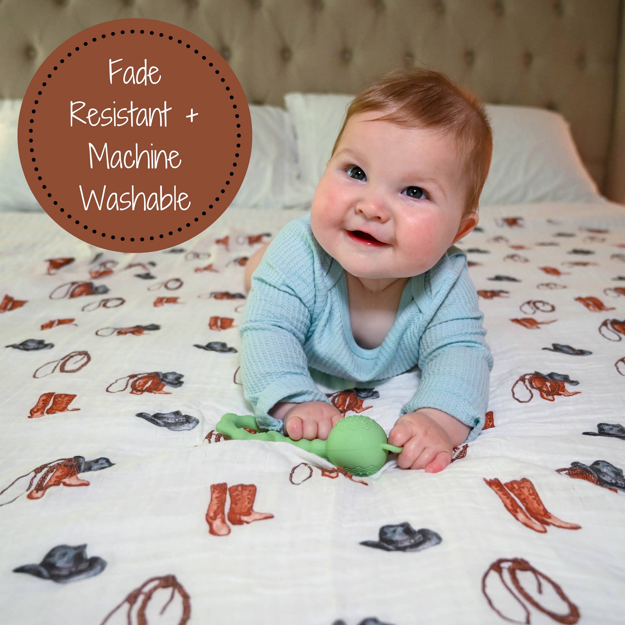 Life Is Better In Boots Muslin Swaddle Blanket