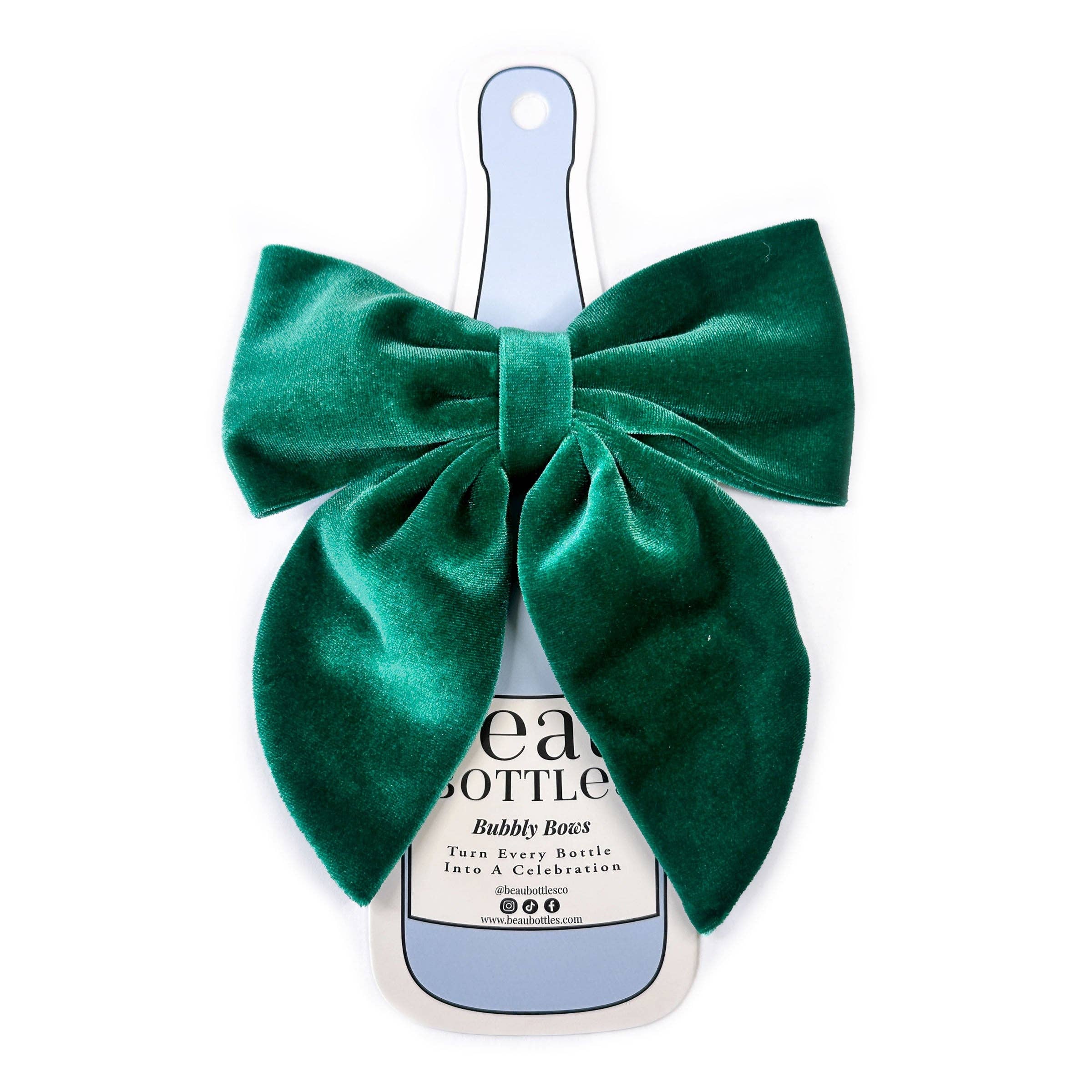 Green Velvet Bottle Bow