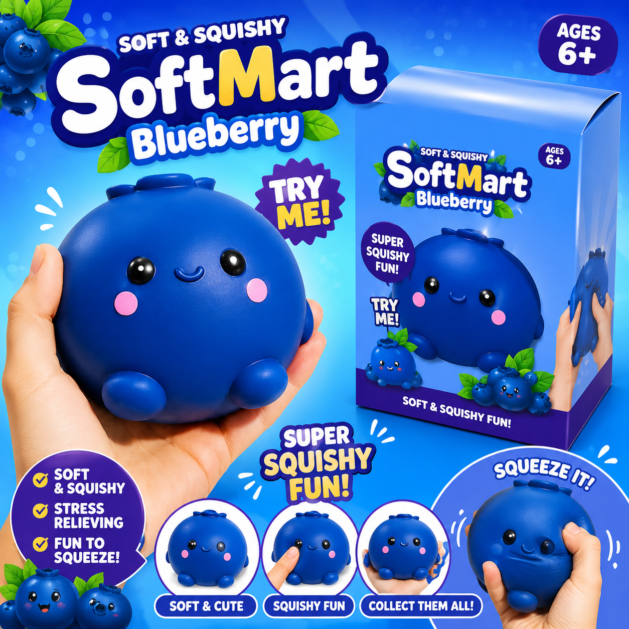SoftMart Blueberry Squishy