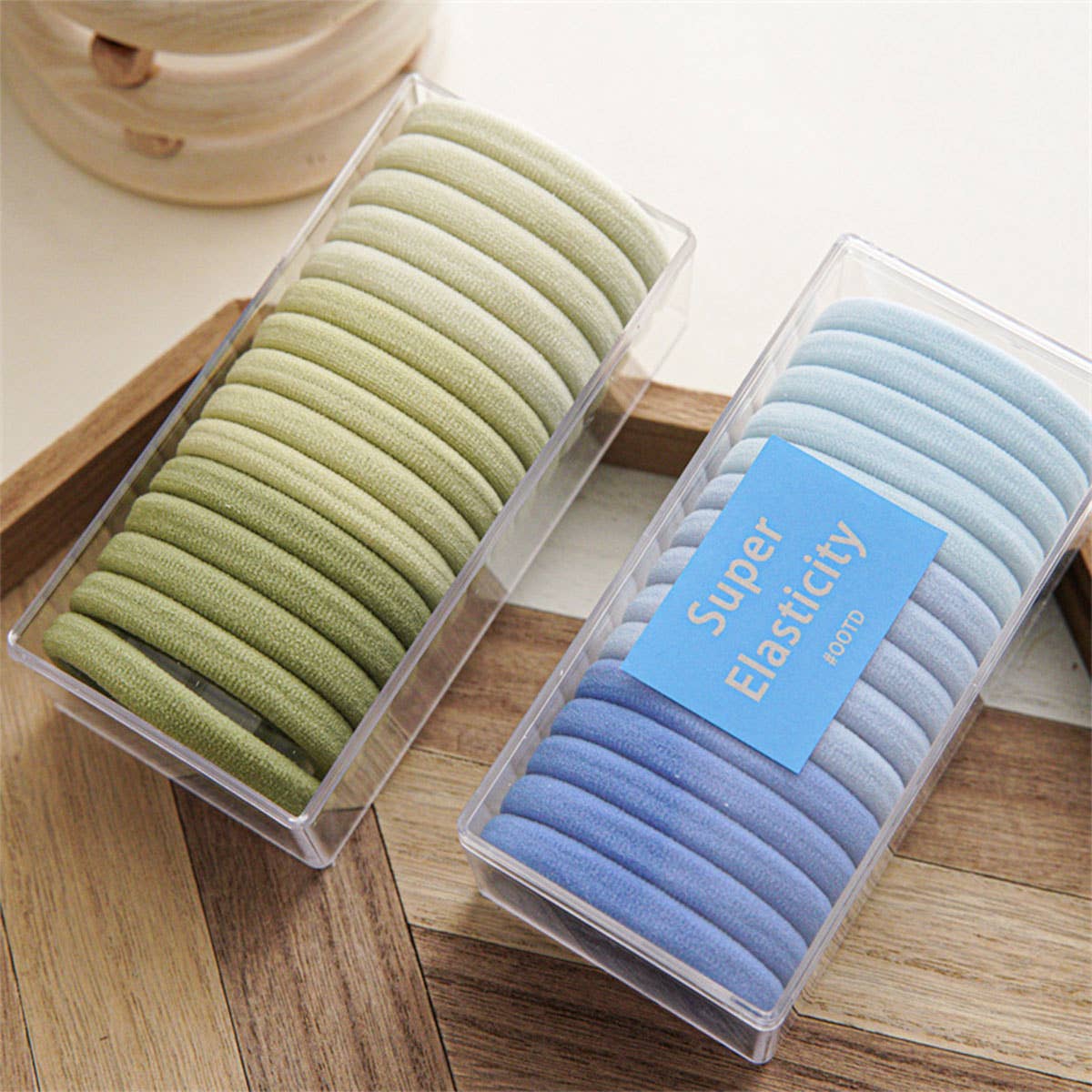 Blue Stretchy Hair Ties Set