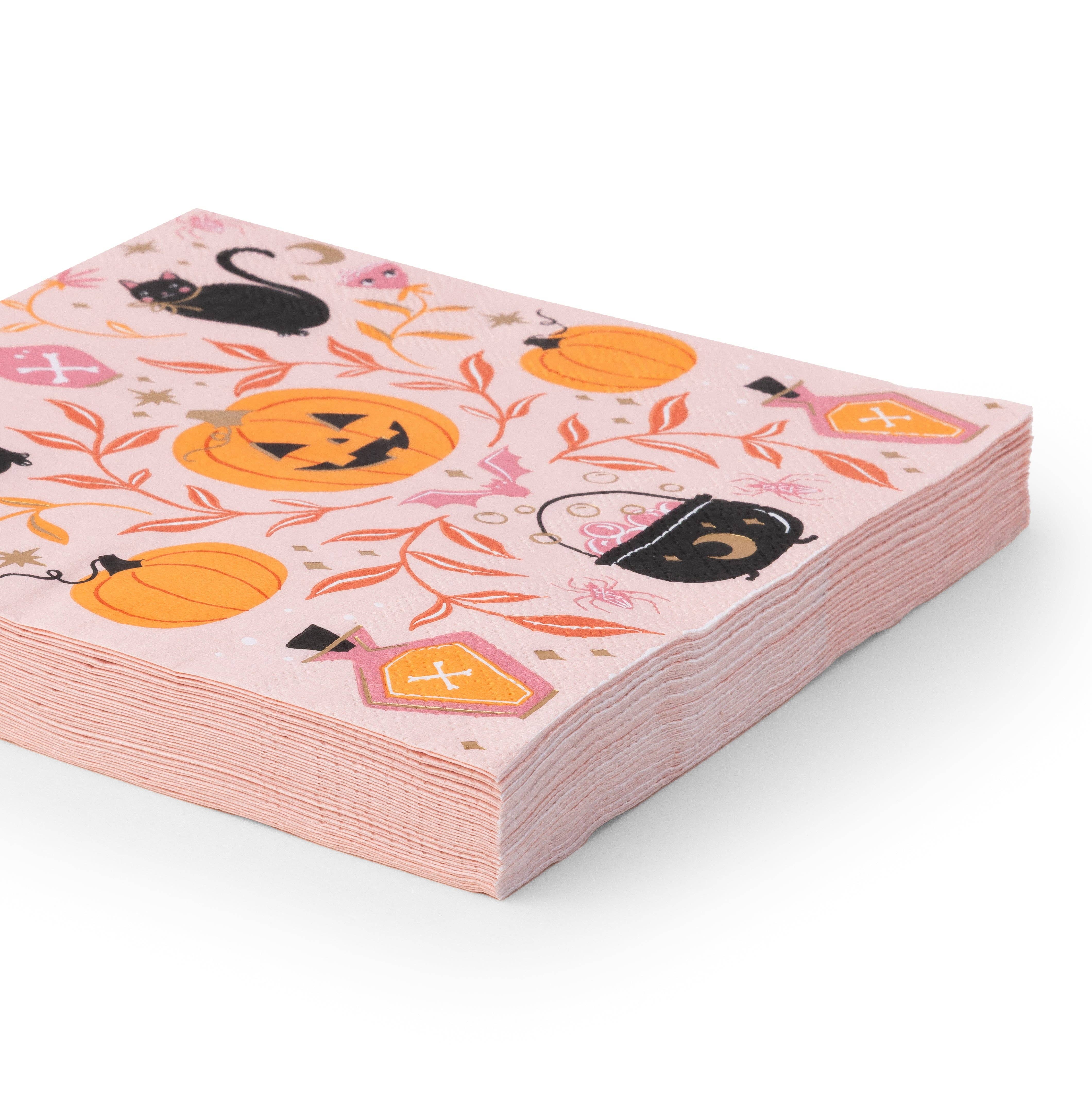 Pink Jack-O-Lantern Dinner Napkins