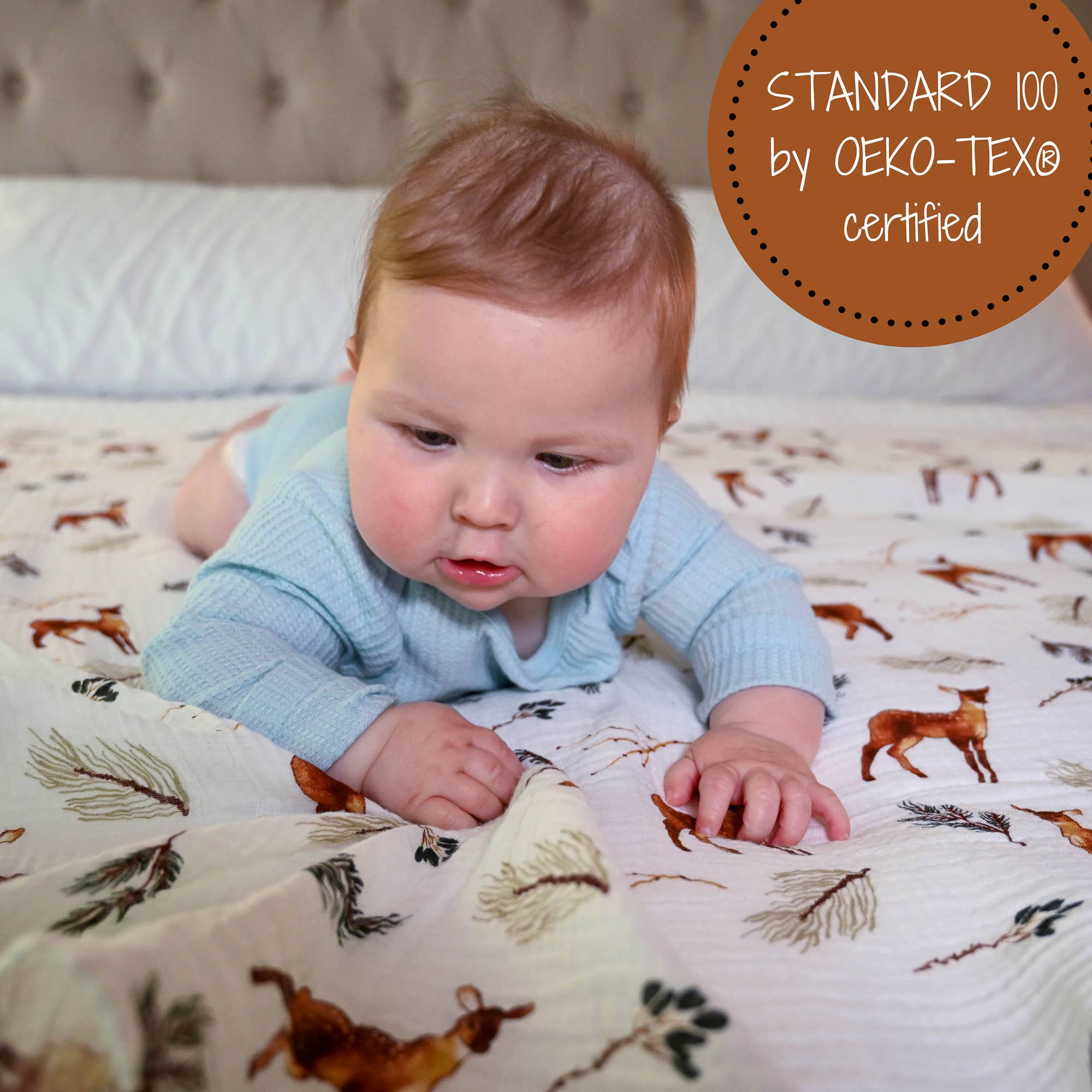 Oh Deer Muslin Swaddle Blanket