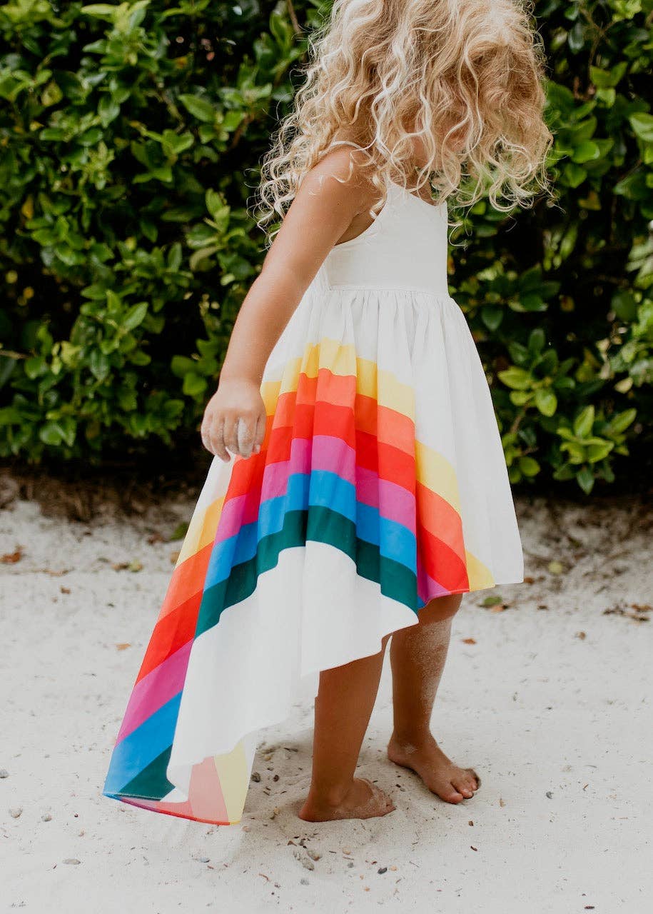 Rainbow Halter Hi-Lo Dress