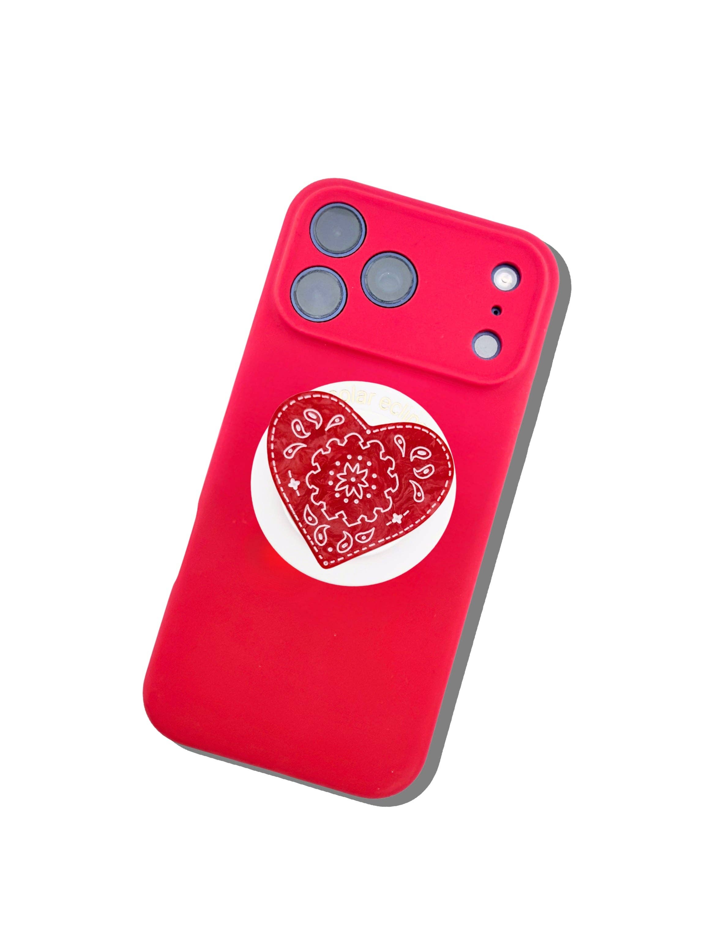 Hand-painted Paisley Heart GripCharm | Eco-Friendly: Red