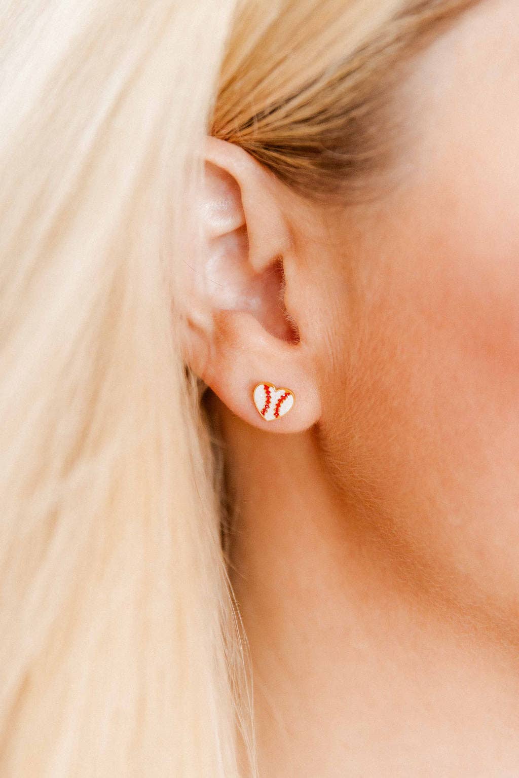 Baseball Screwback Stud Earrings