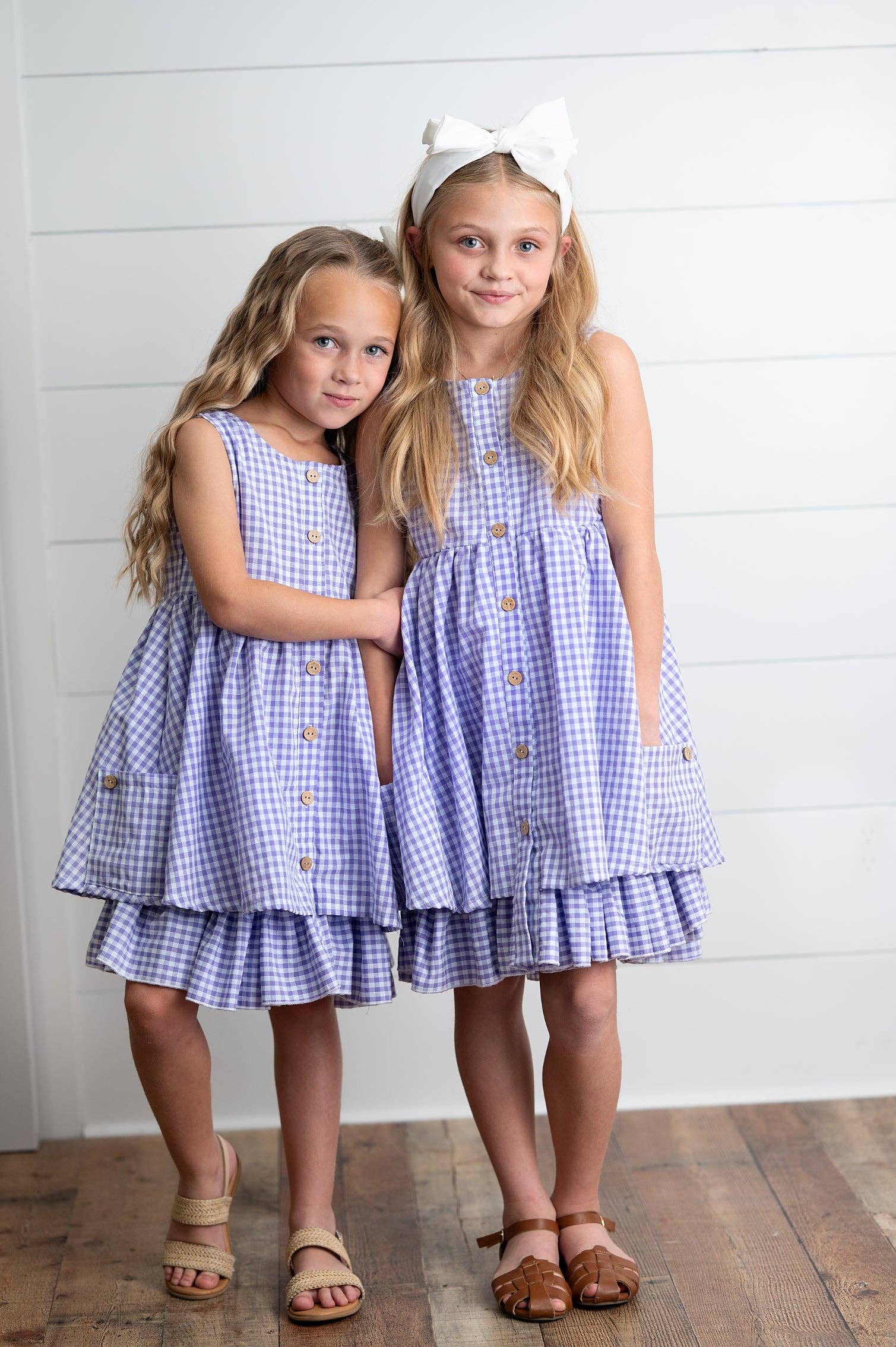 Lavender Gingham Pocket Dress