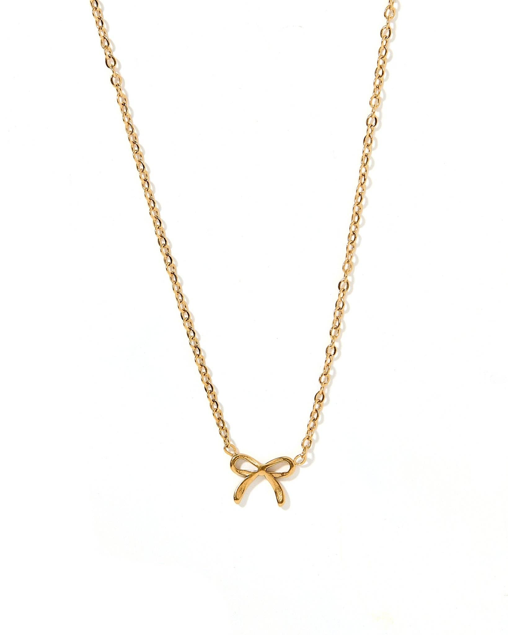 Gold Sadie Bow Necklace