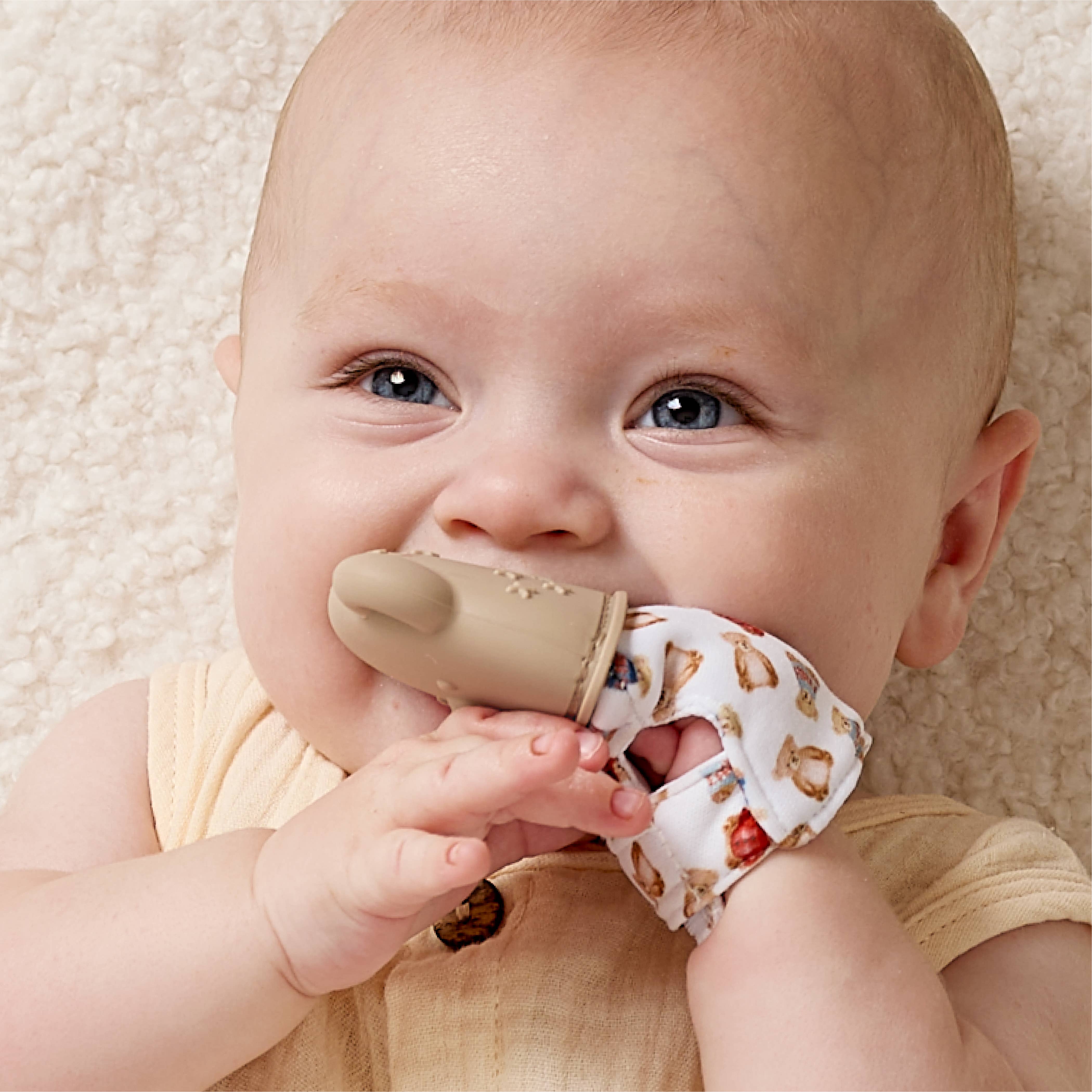 Vintage Bear Silicone Teething Itzy Mitt®