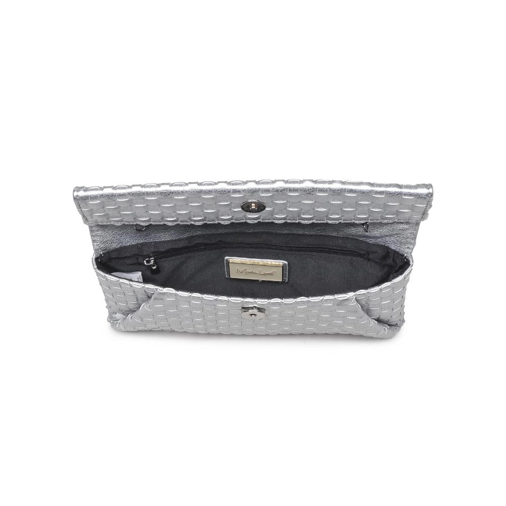 Silver Priscilla Woven Clutch